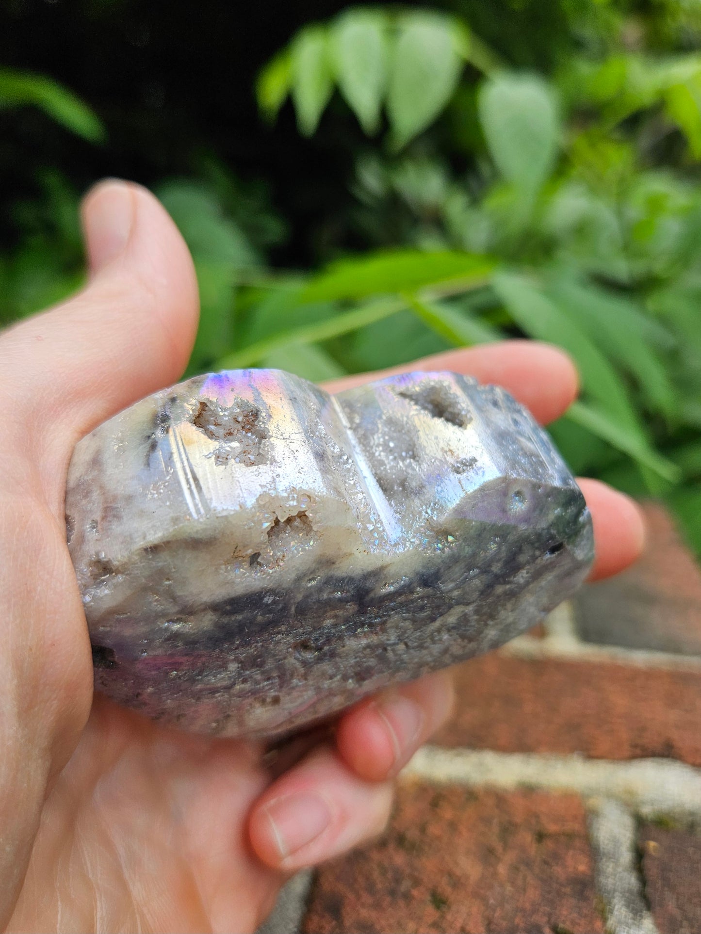 Aura coated Quartz heart