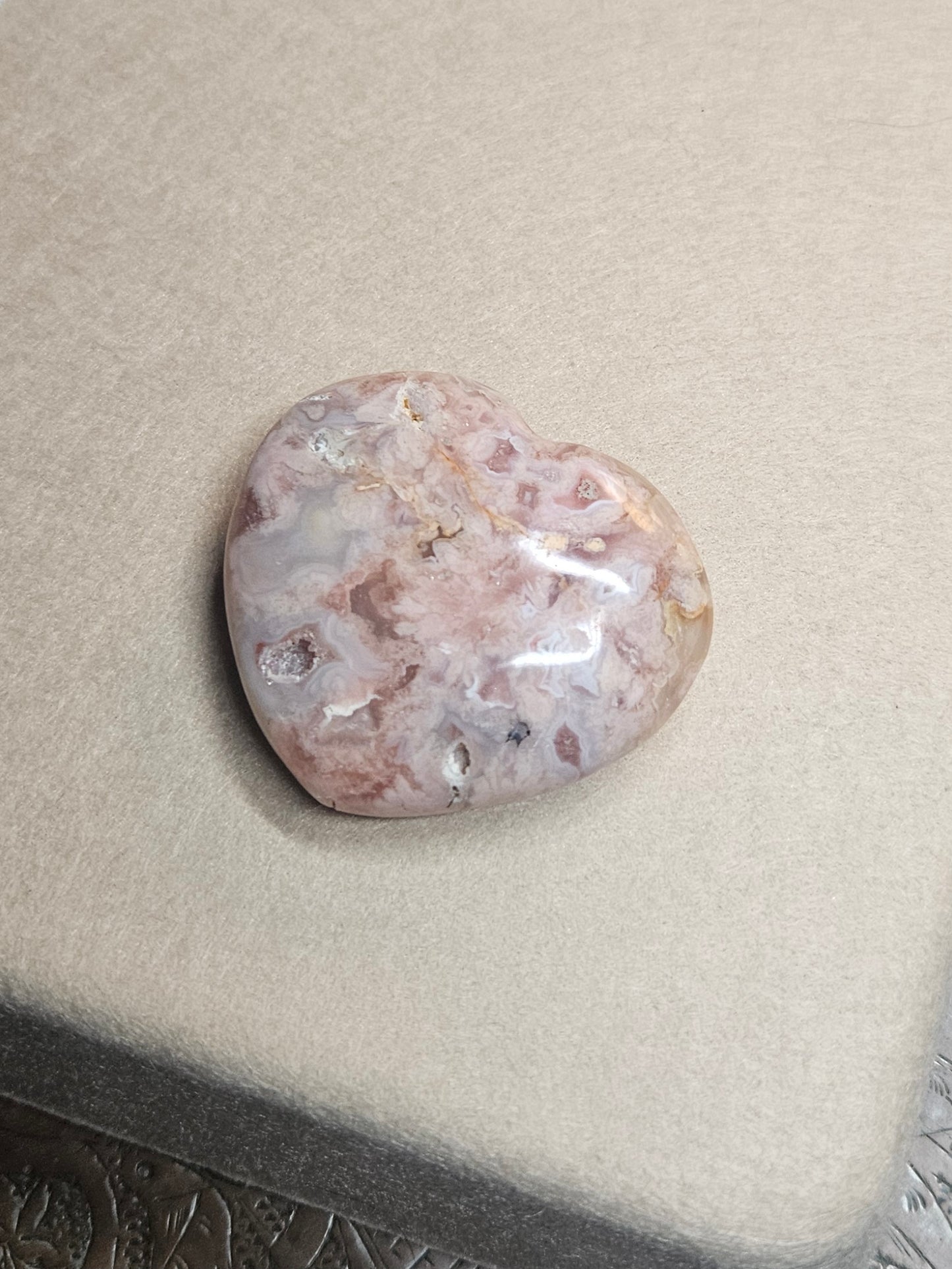 Flower Agate heart
