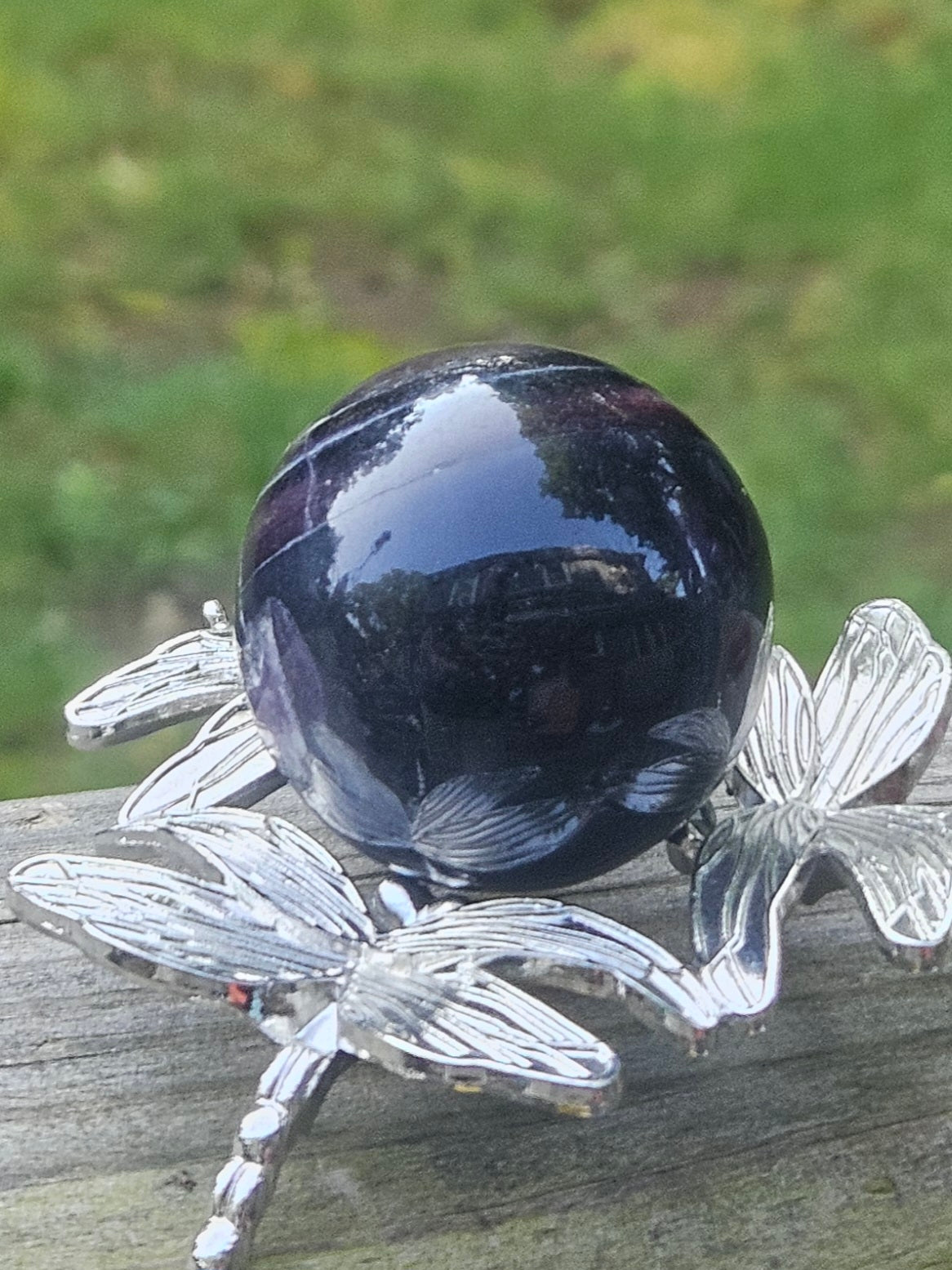 Rainbow fluorite sphere