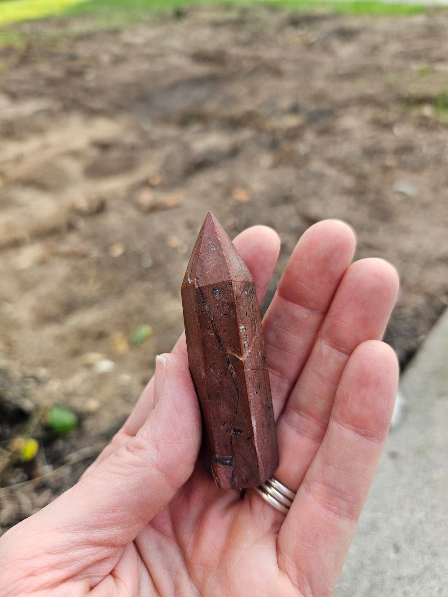 Red Jasper Tower with chalcedony pocket