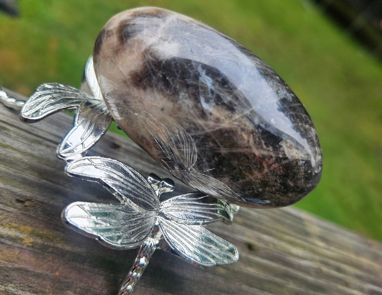 Black Moonstone palm stone