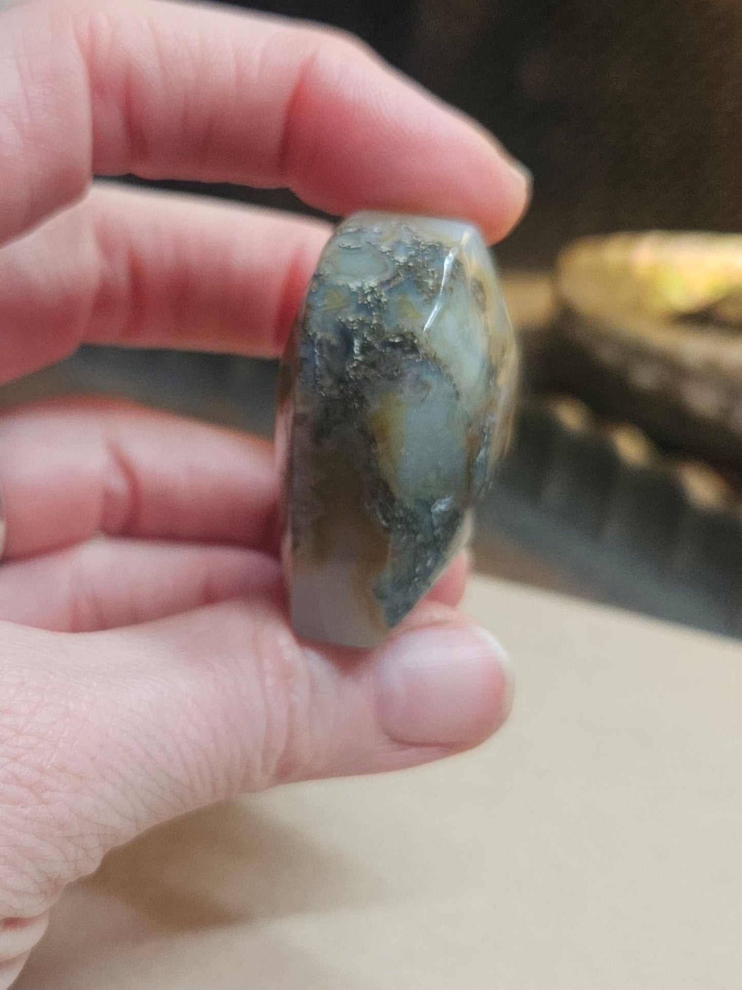 Volcano Moss Agate heart 💚