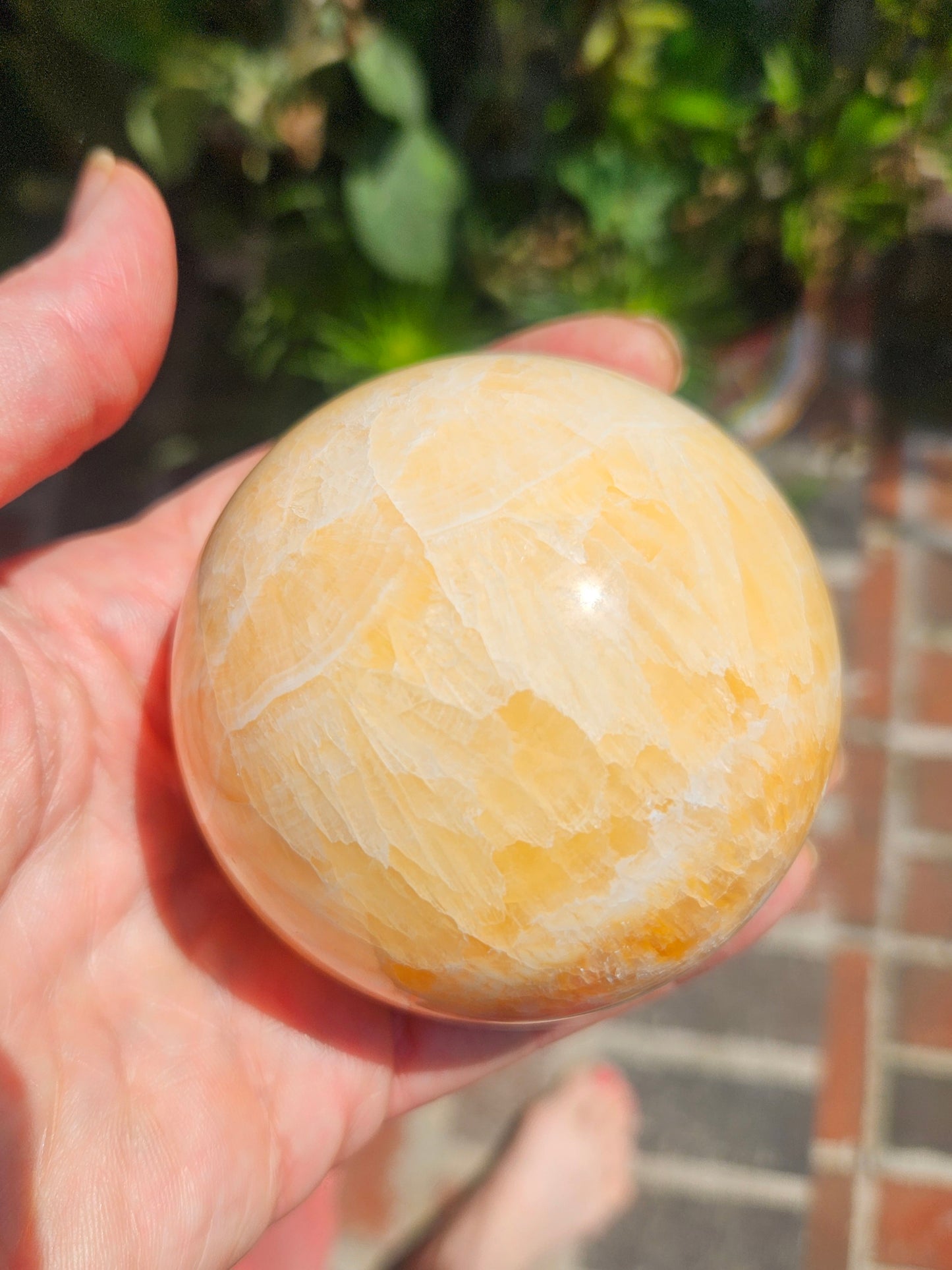Orange Calcite sphere