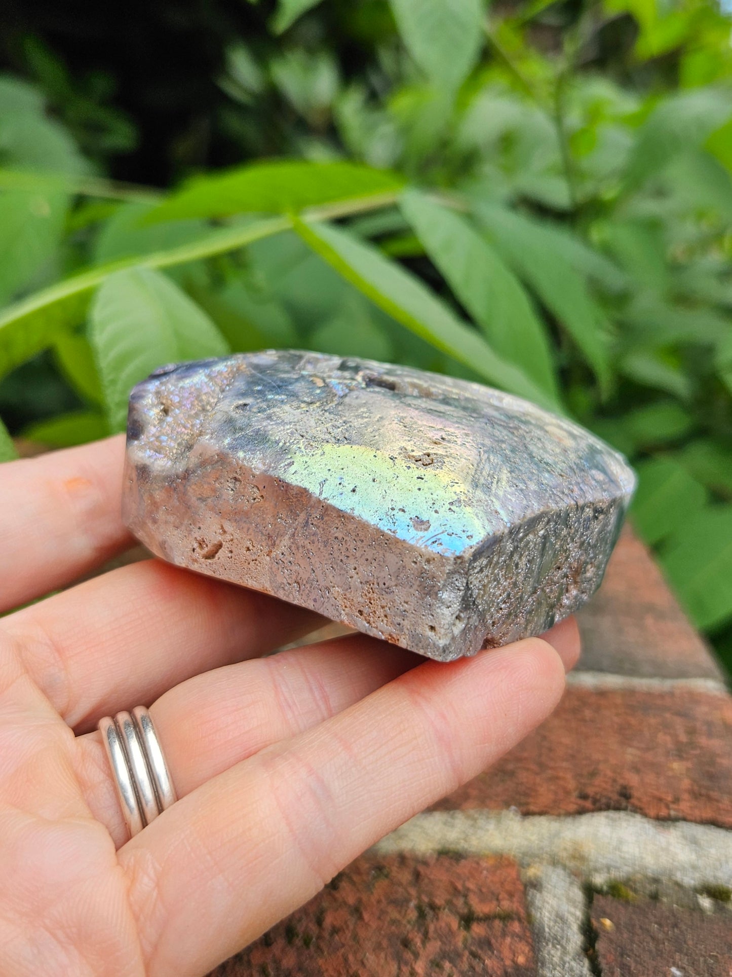 Aura coated Quartz heart