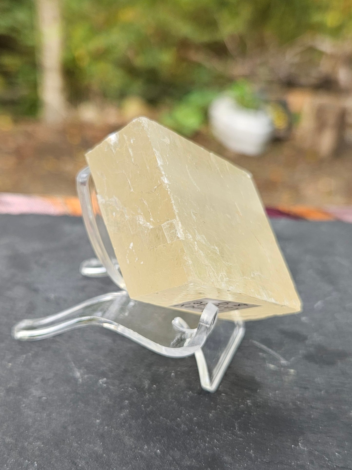 Yellow Optical Calcite (Iceland Spar) irregular cube