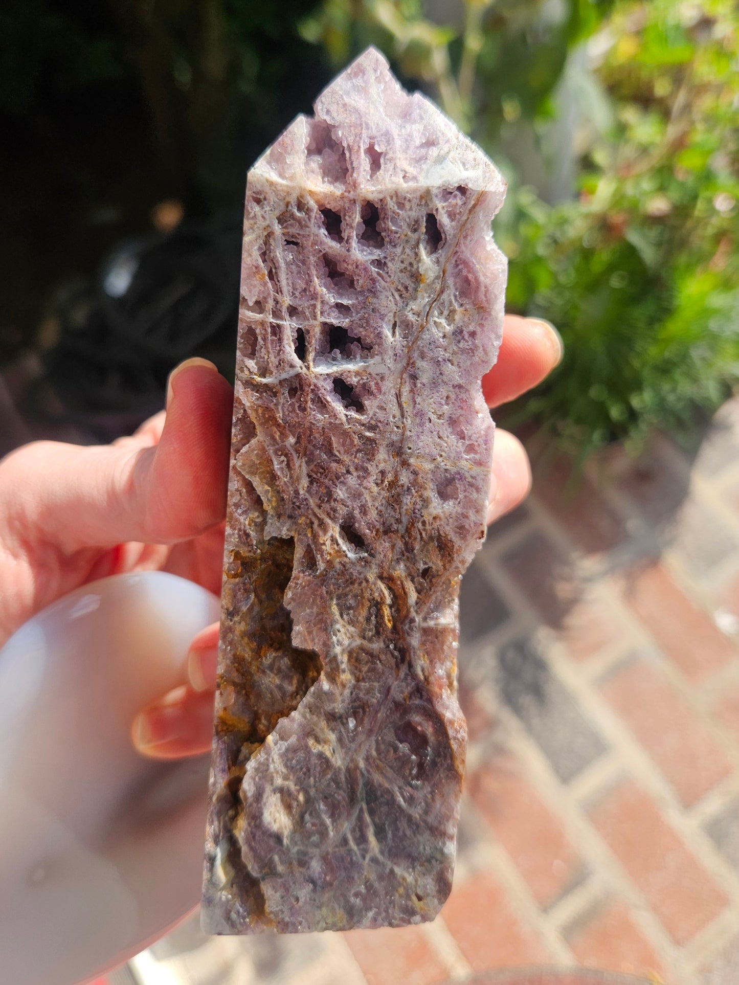 Brecciated Purple Chalcedony / Quartz Tower with lots of Druzy