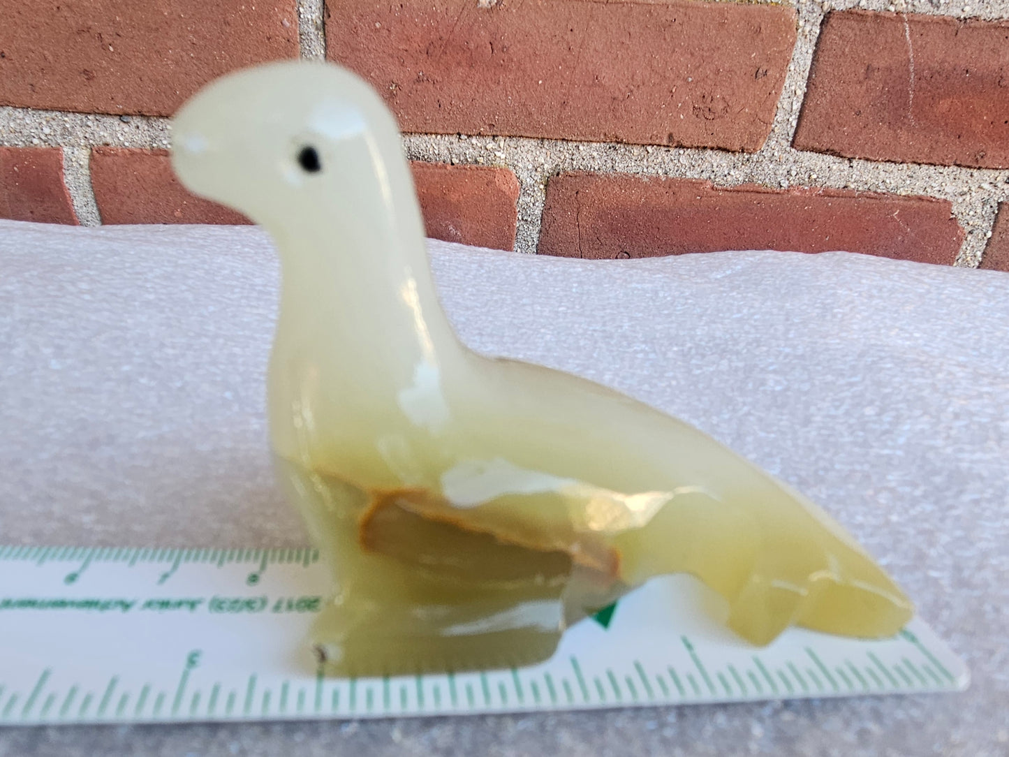 Pistachio Calcite Seal carving 💛
