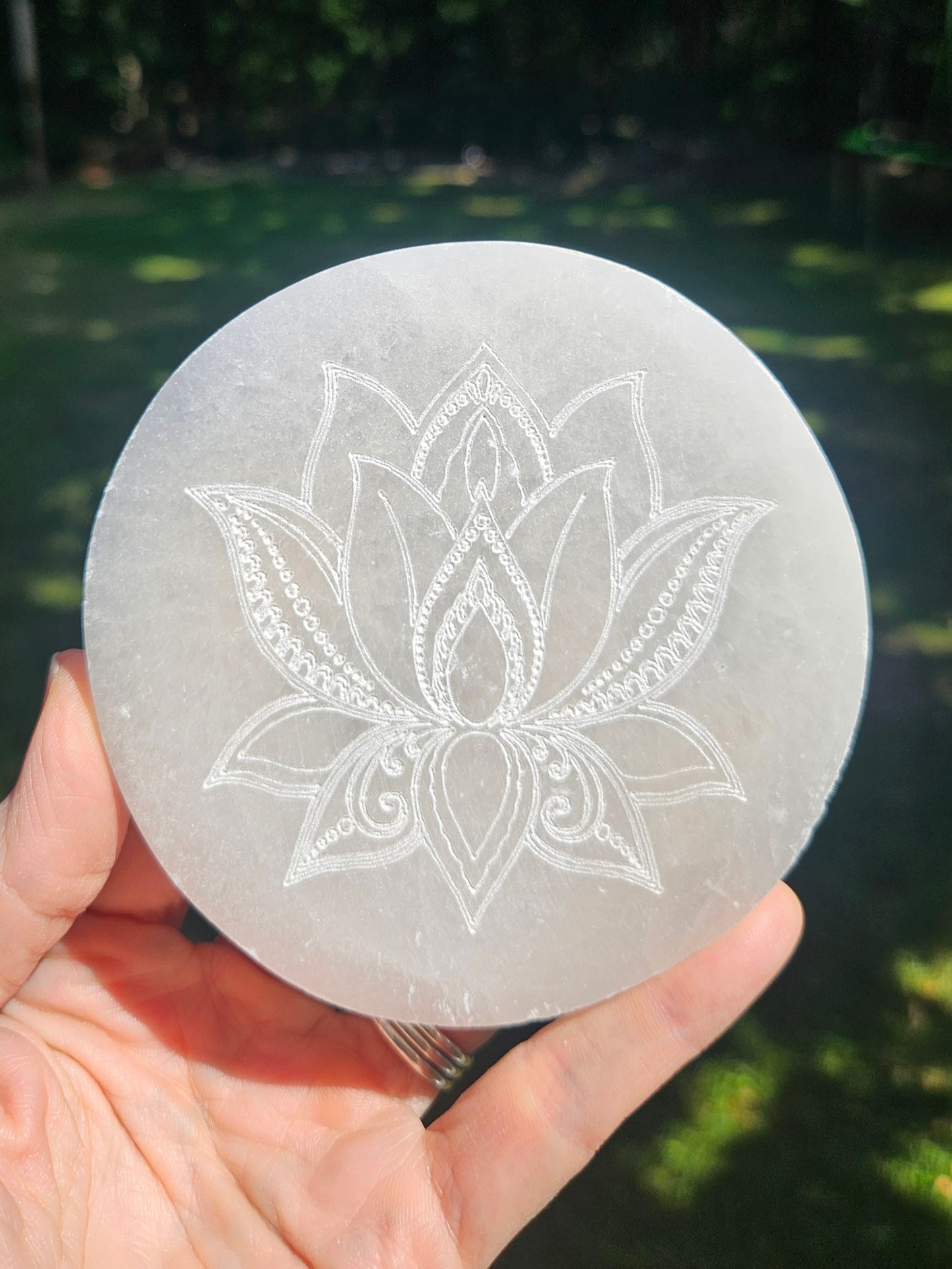 Carved Selenite plate