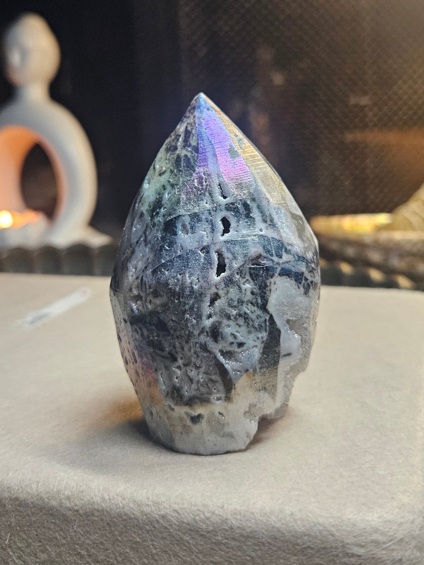 Tourmanilated Druzy Agate Freeform