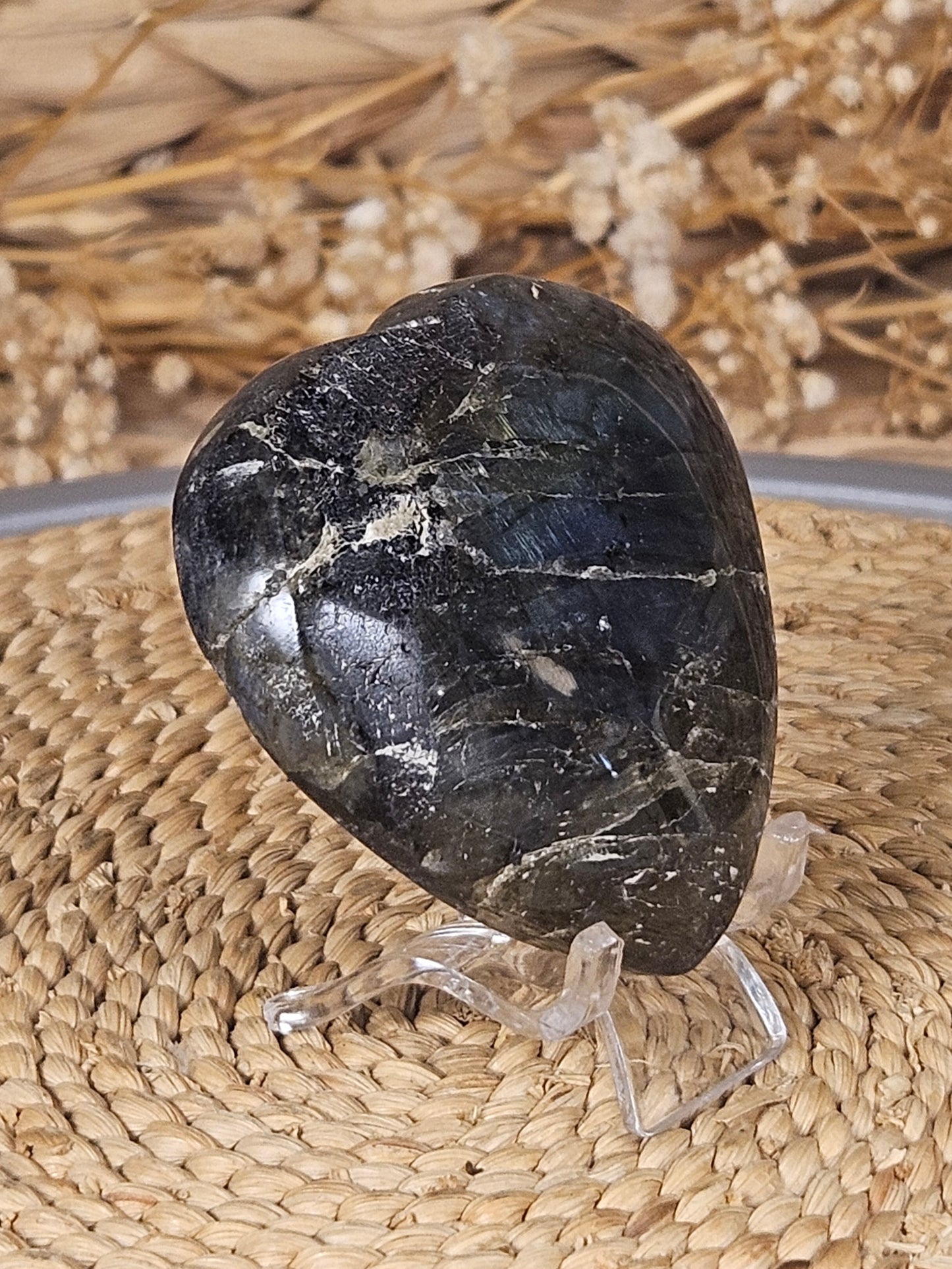 Labradorite heart