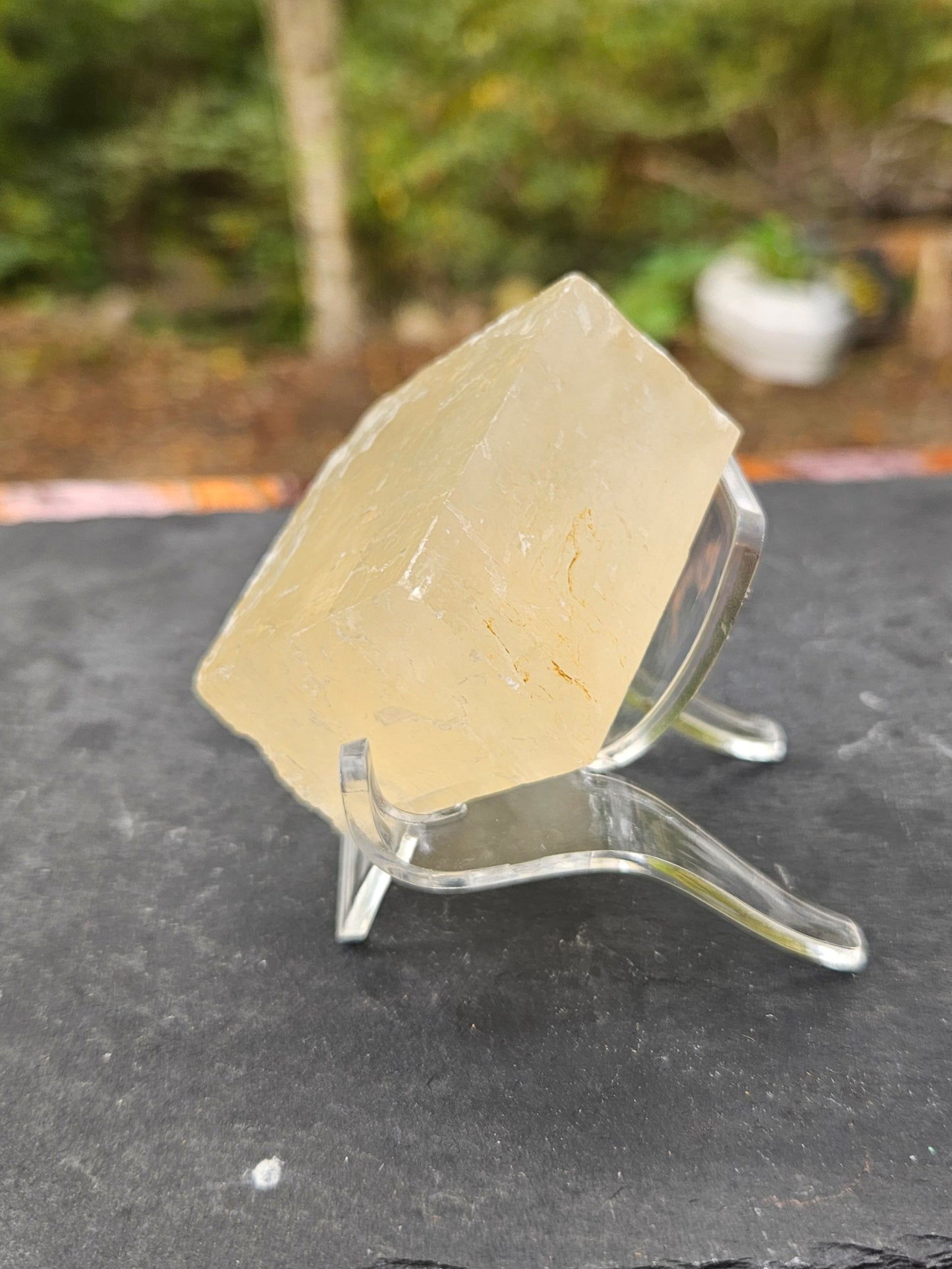 Yellow Optical Calcite (Iceland Spar) irregular cube