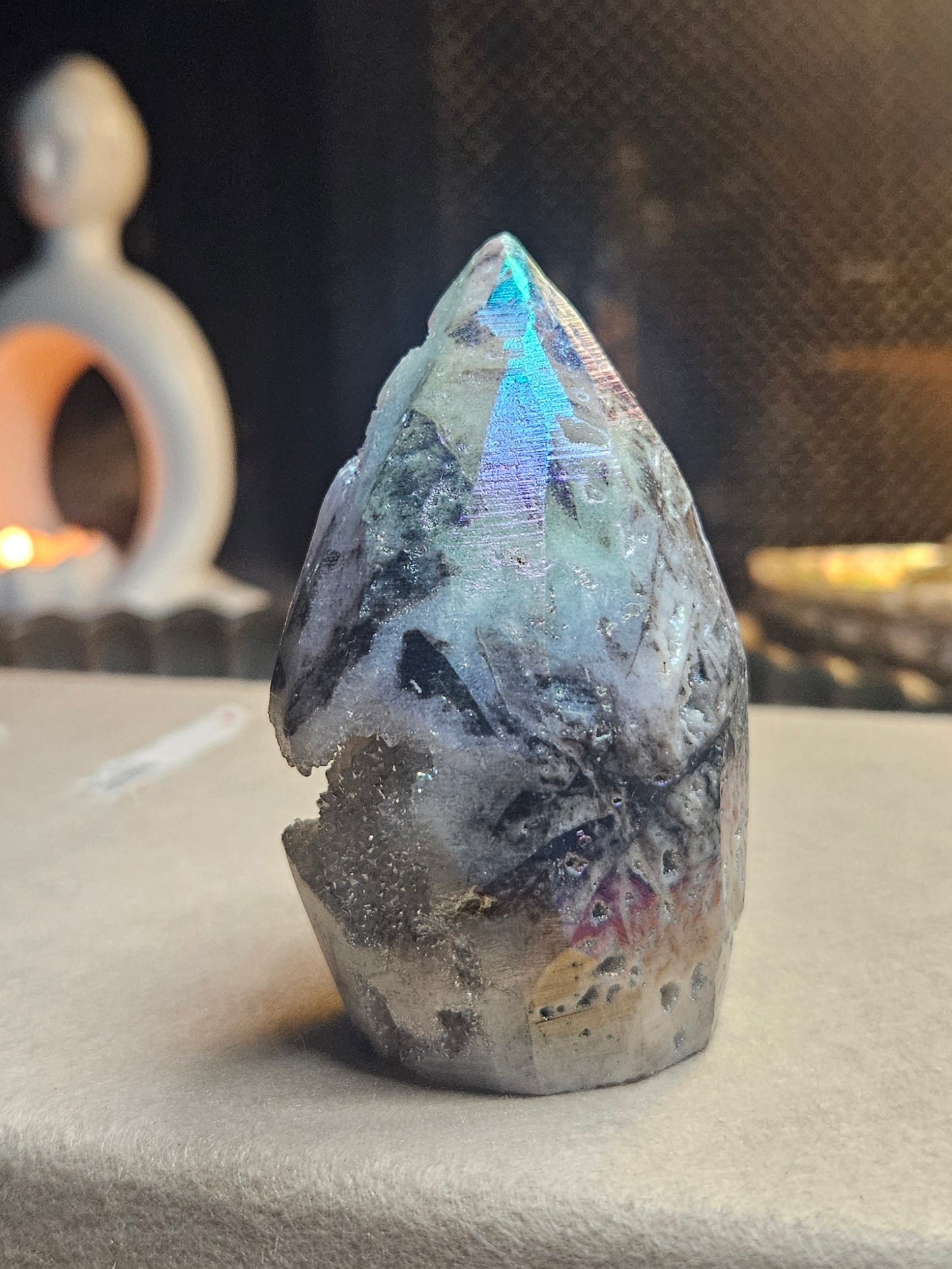 Tourmanilated Druzy Agate Freeform