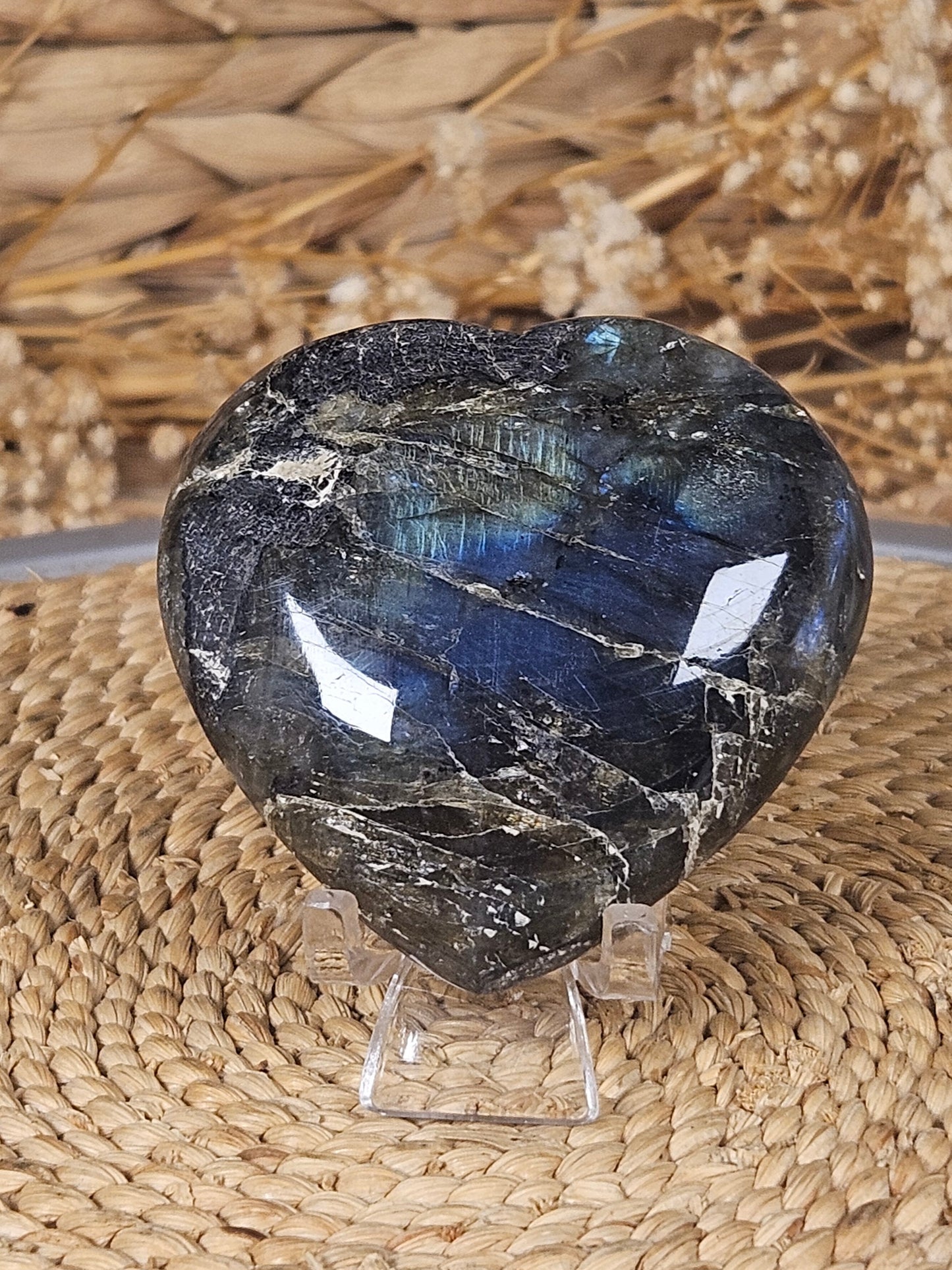Labradorite heart