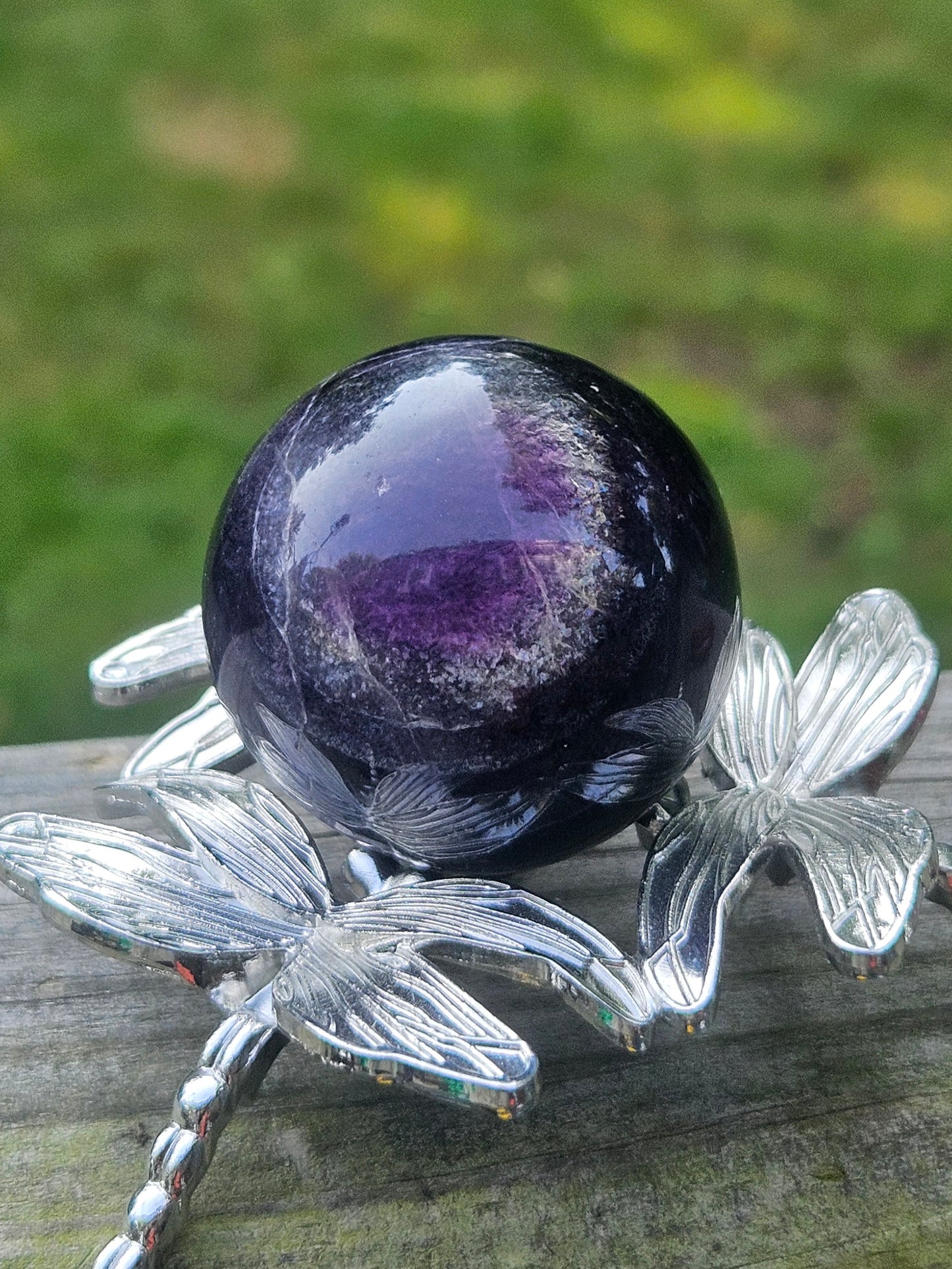 Rainbow fluorite sphere