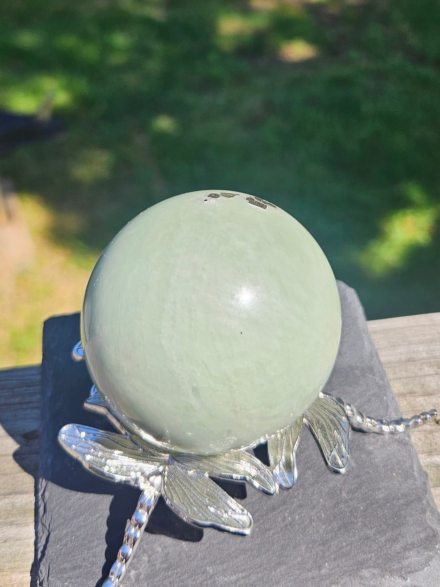 Green Aventurine with Pyrite sphere
