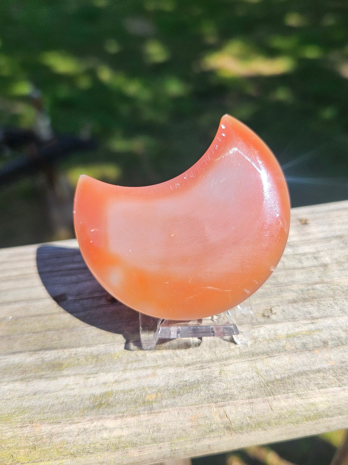 Carnelian moon carving