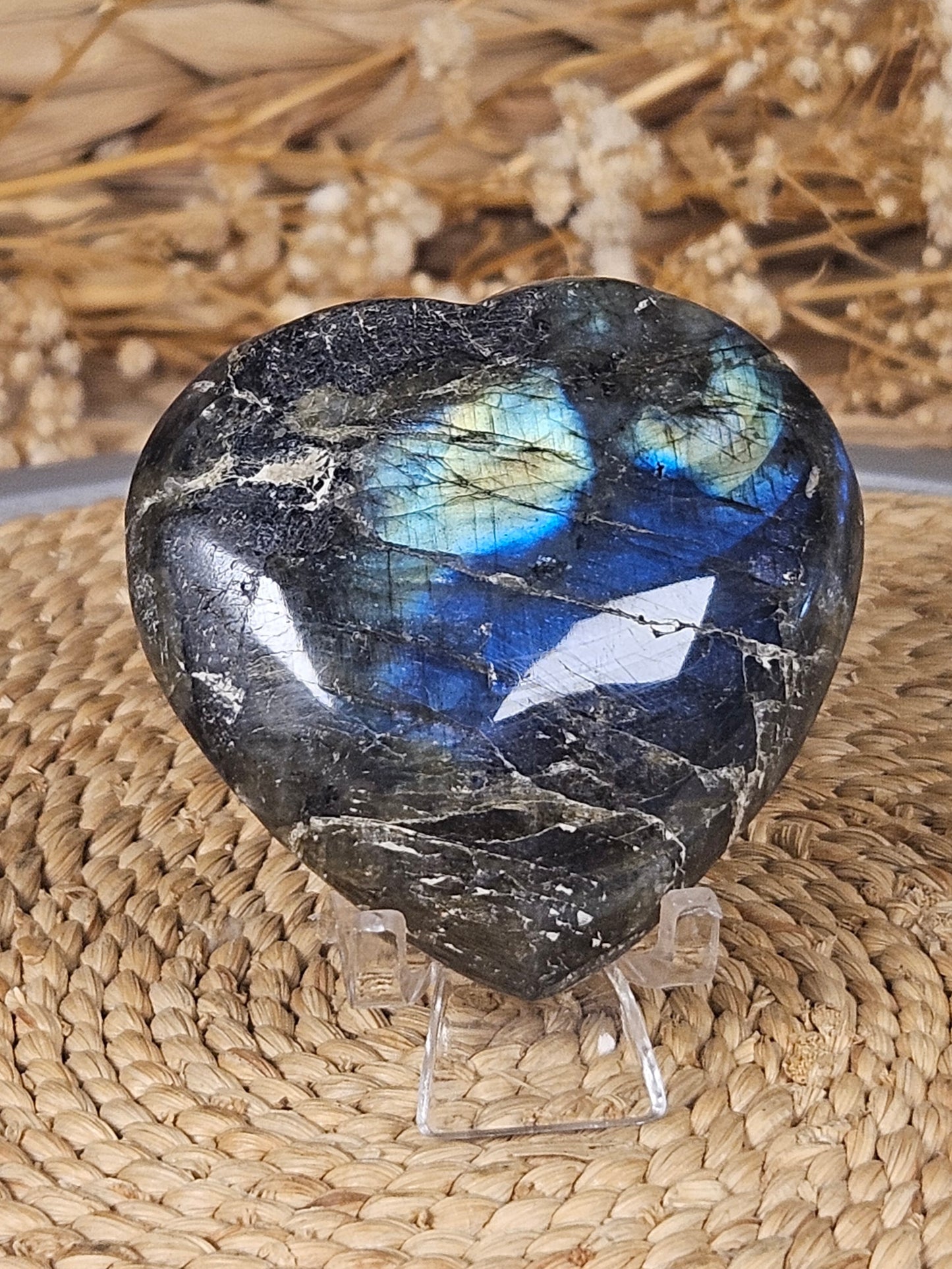Labradorite heart