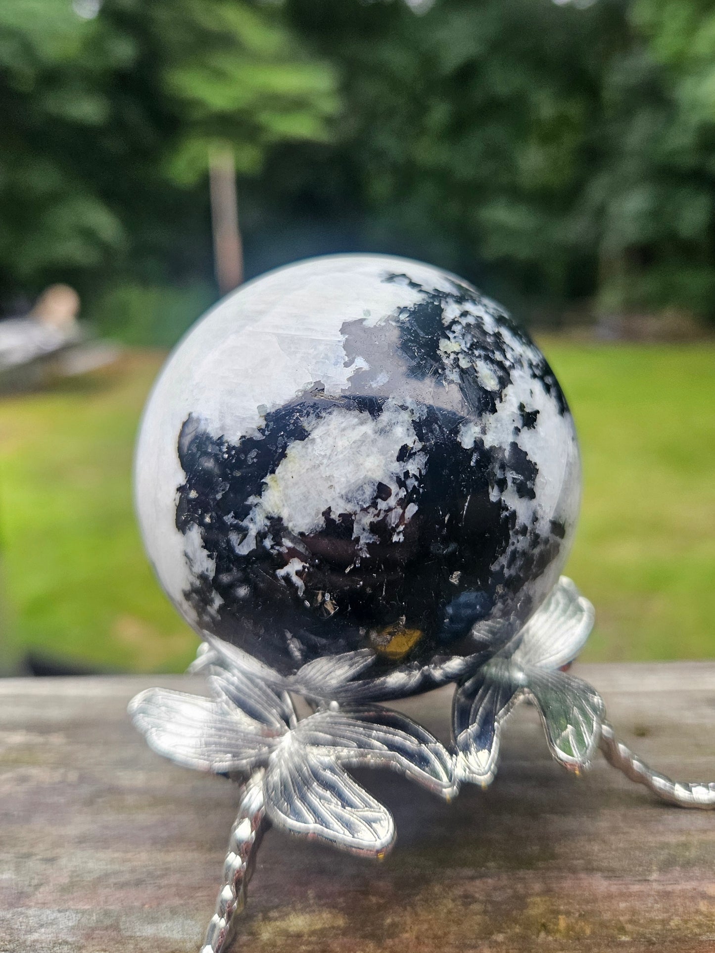Tourmalinated Quartz Sphere