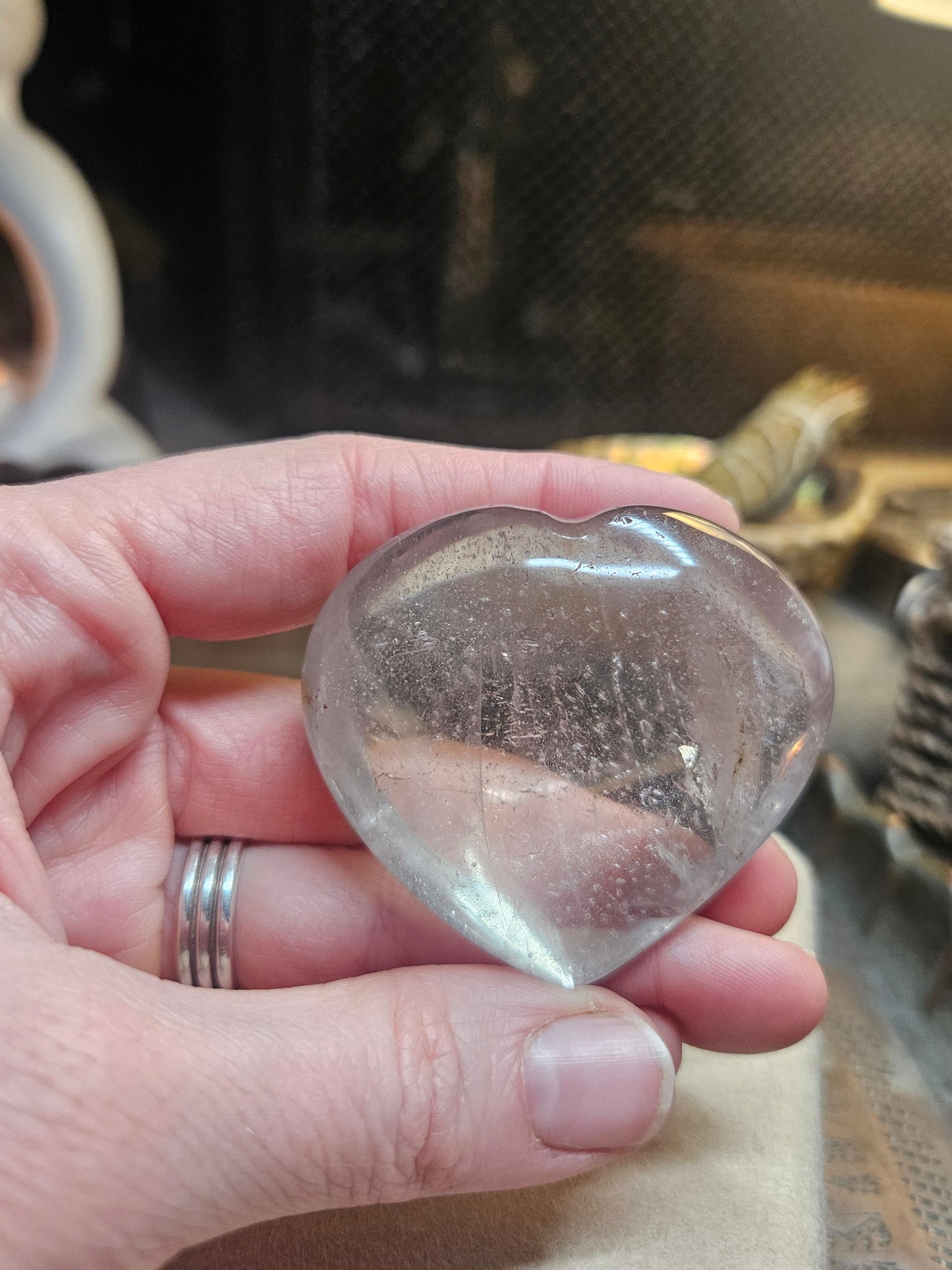 Clear Quartz palm heart