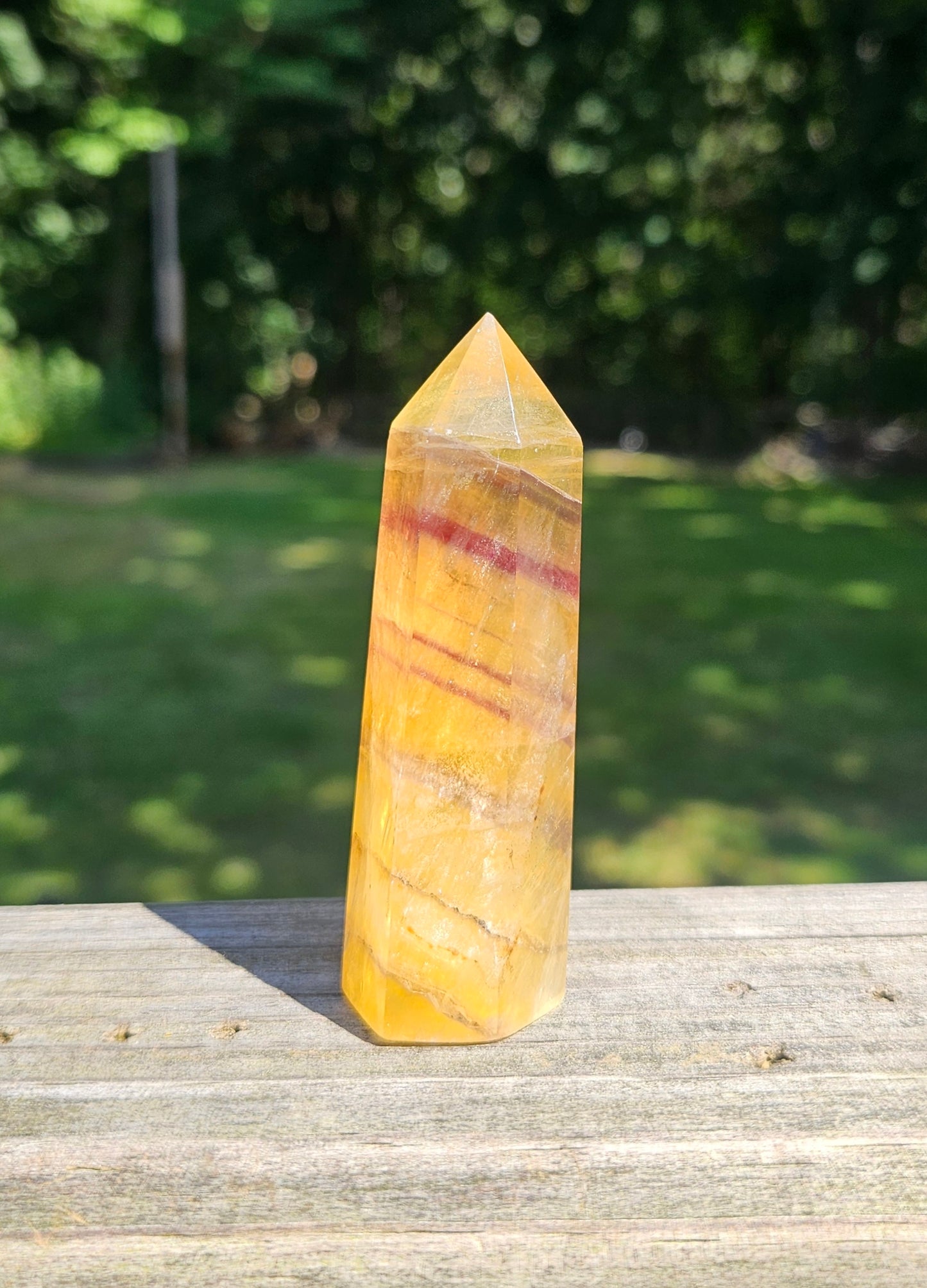 Honey Rainbow Fluorite Tower 3.5