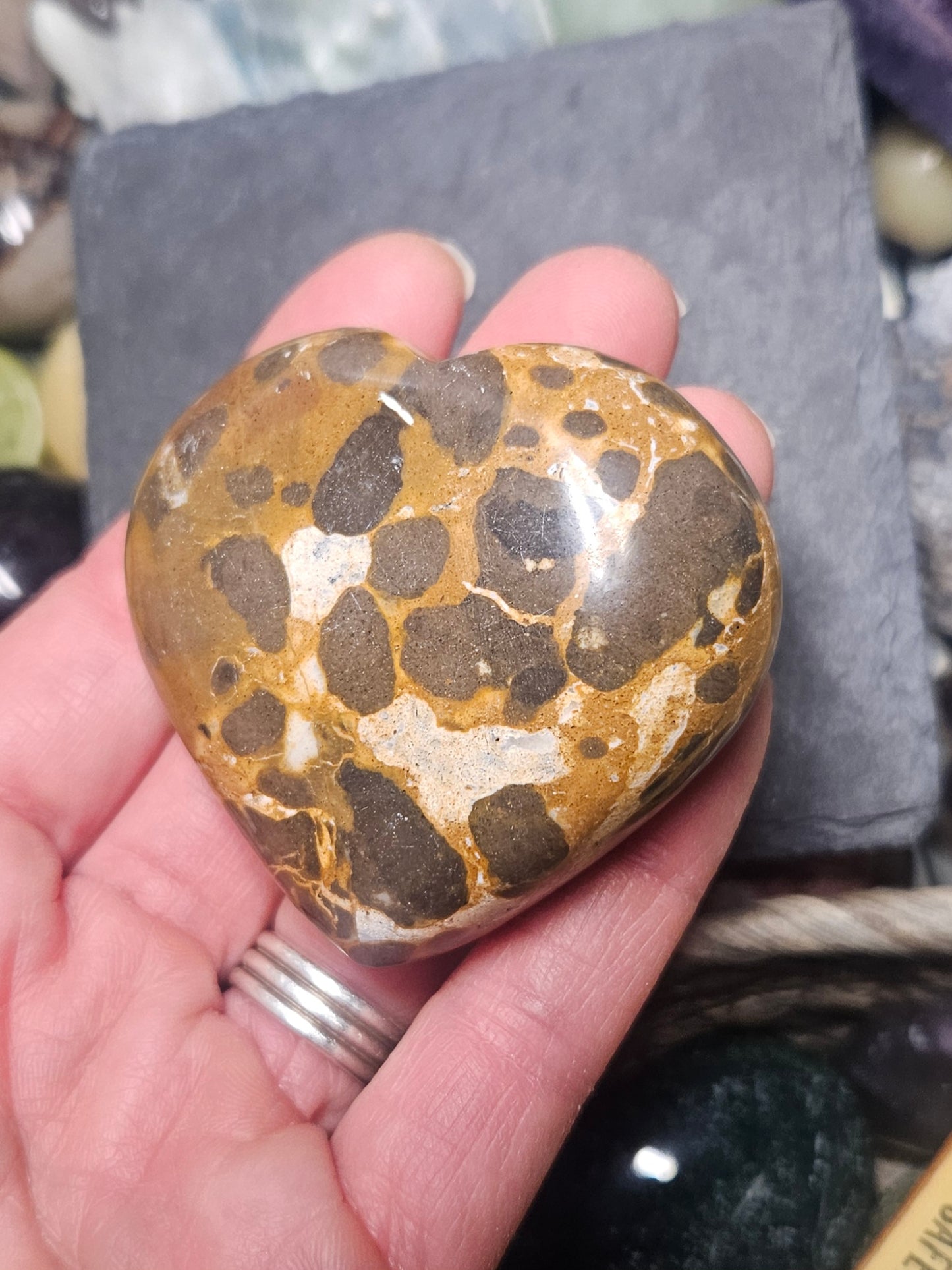 Leopard Skin Jasper Heart