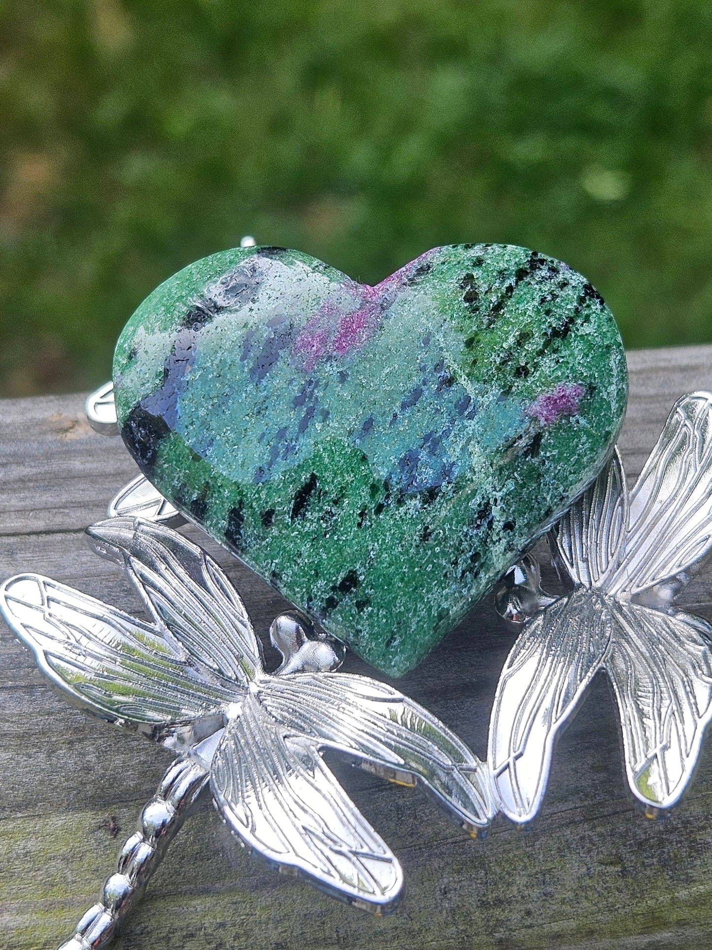 Ruby in Zoisite heart