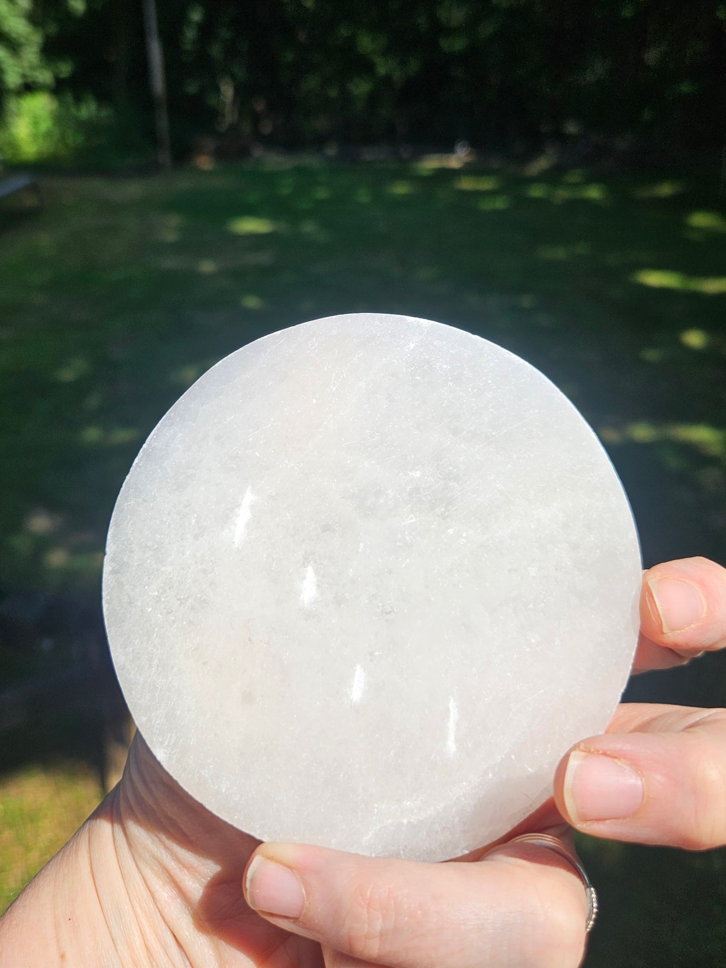Carved Selenite plate