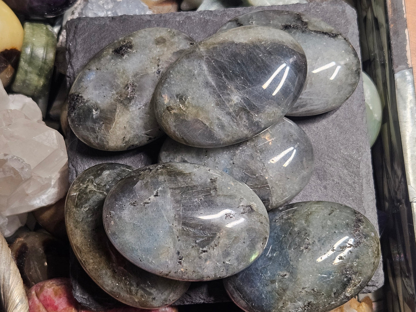 Gray Labradorite Palm Stone