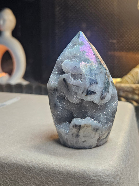 Tourmanilated Druzy Agate Freeform