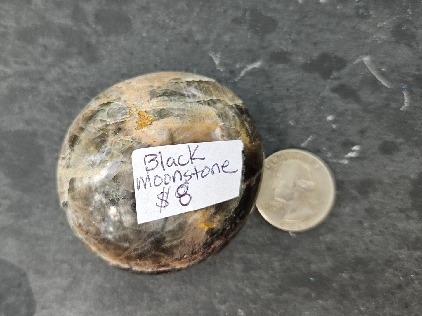 Black Moonstone palm stone