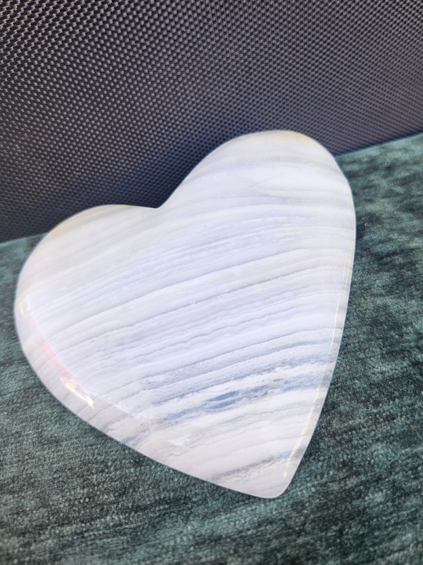 Beautiful White Agate heart plate