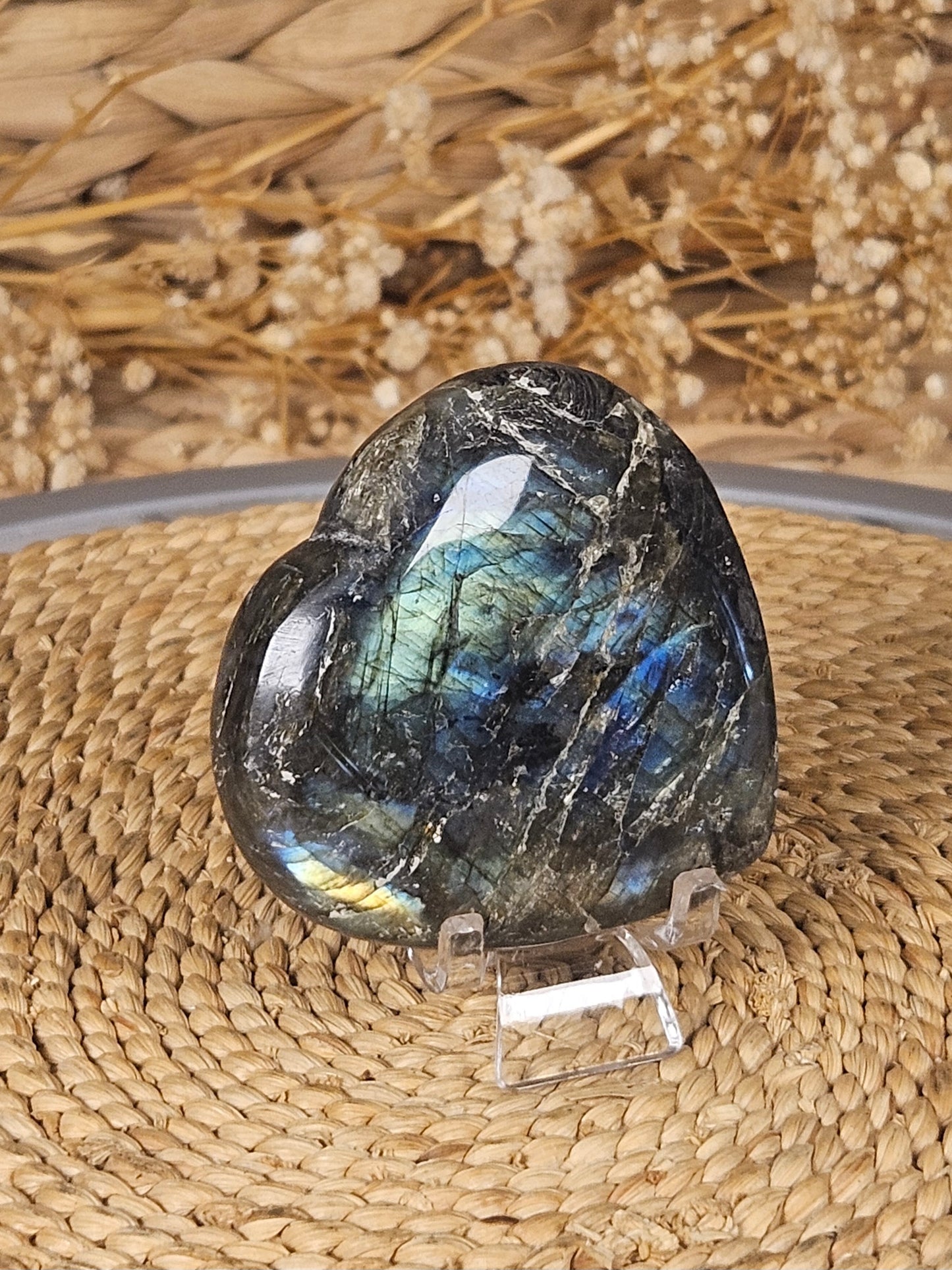 Labradorite heart