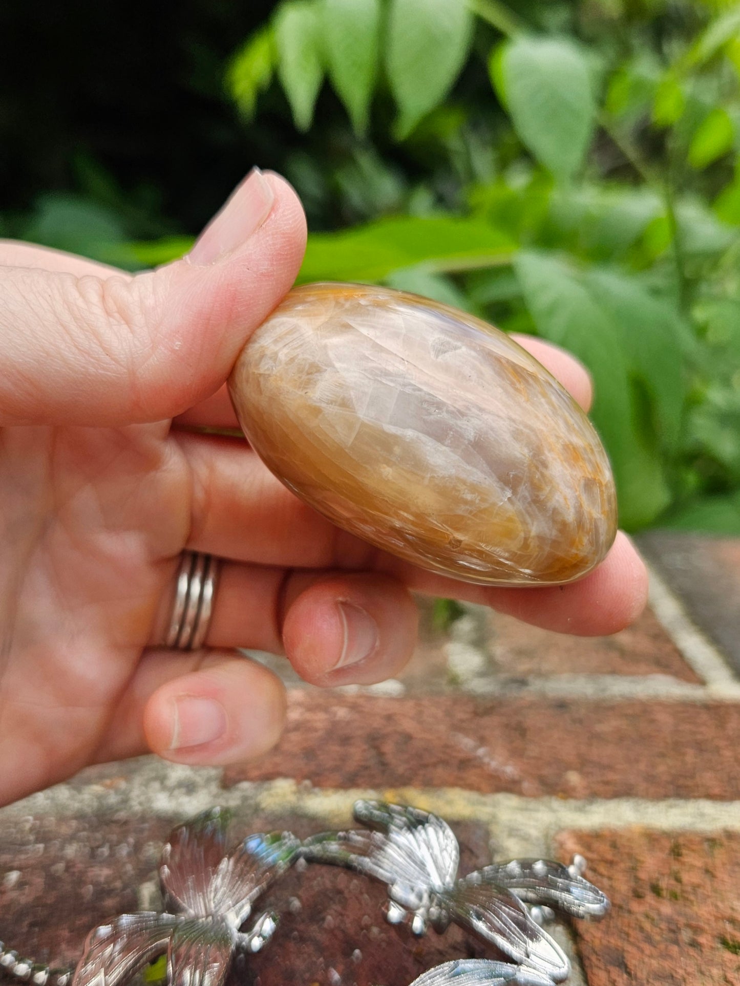 Golden Moonstone palm stone