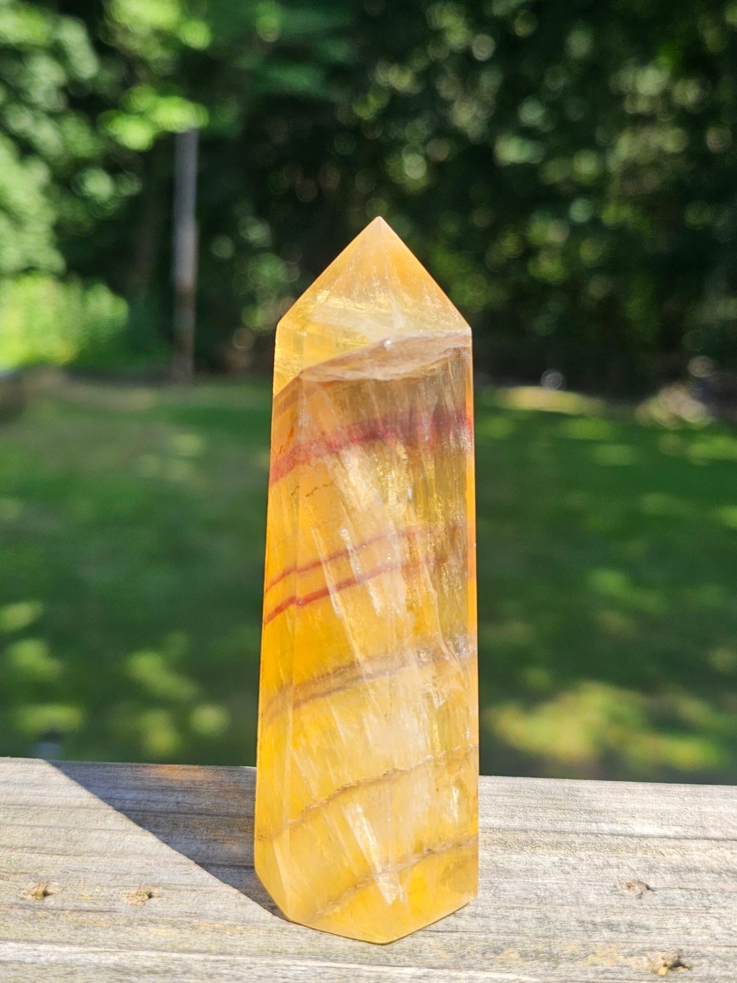 Honey Rainbow Fluorite Tower 3.5