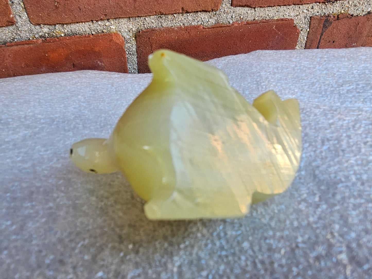 Pistachio Calcite Seal carving 💛
