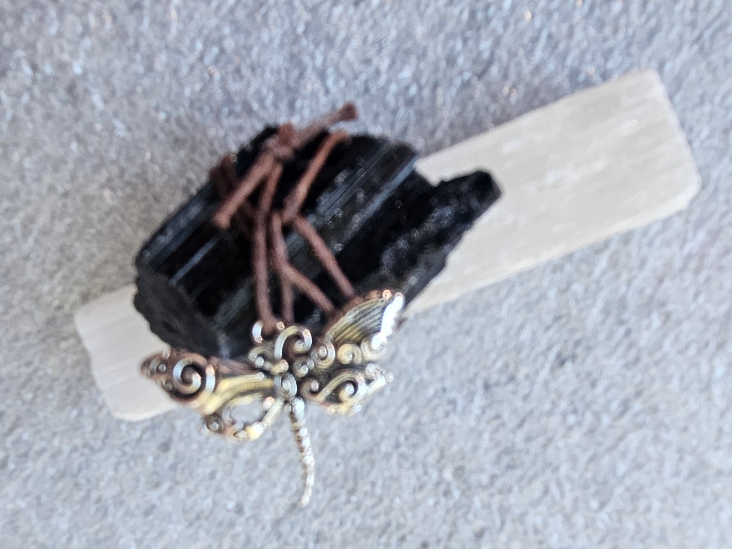 Yin Yang bundle - Black Tourmaline and Selenite