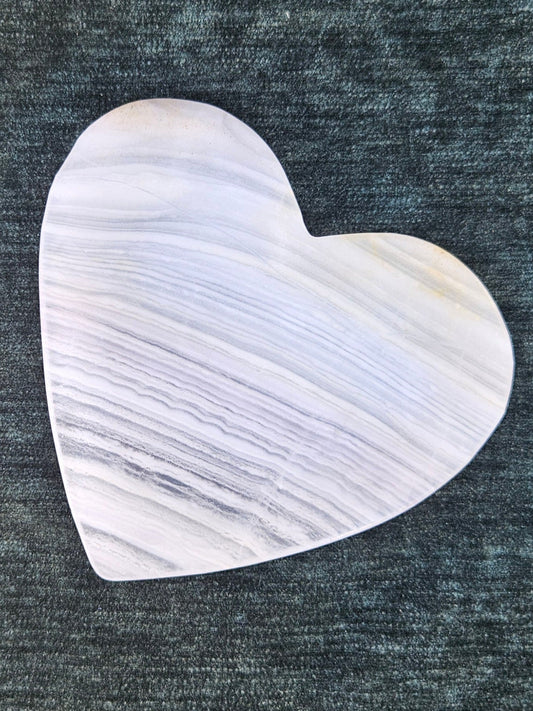 Beautiful White Agate heart plate