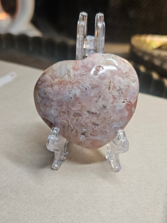 Flower Agate heart