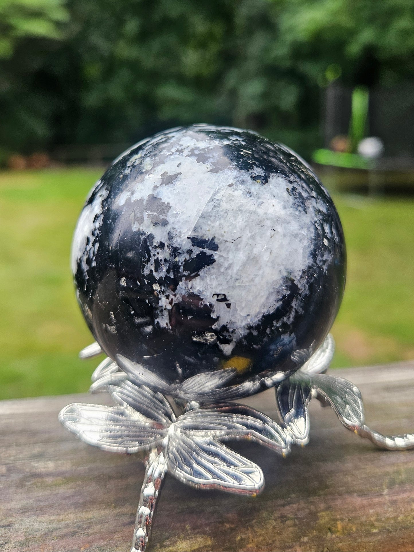 Tourmalinated Quartz Sphere