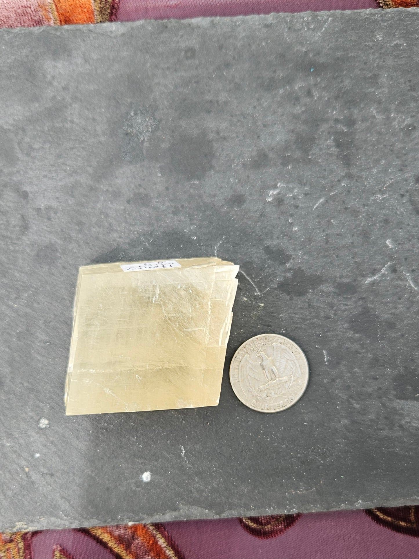 Yellow Optical Calcite (Iceland Spar) irregular cube
