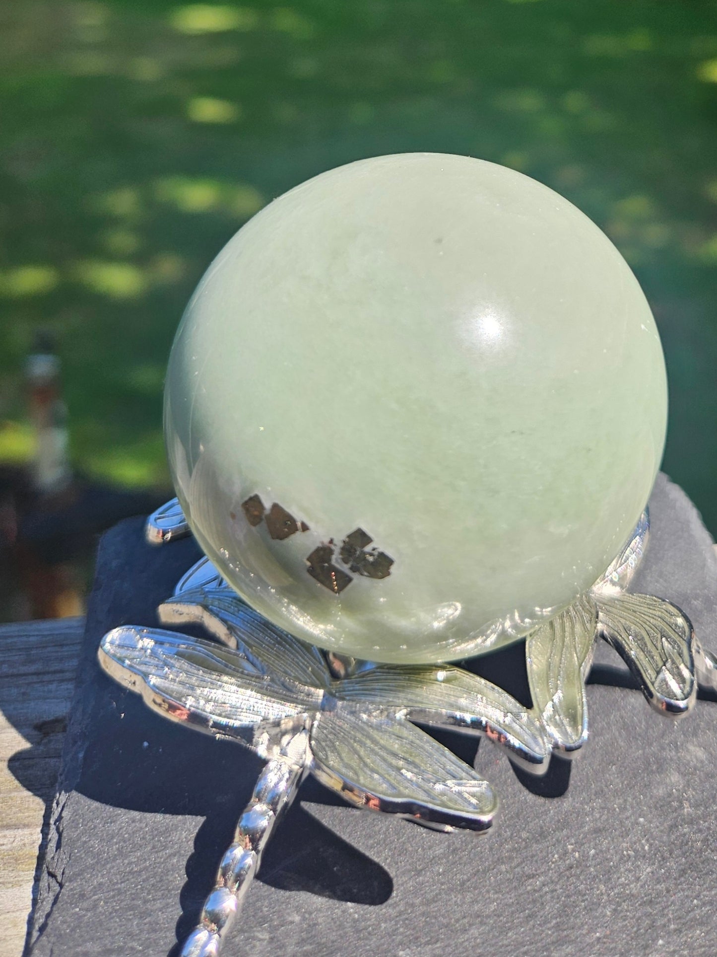 Green Aventurine with Pyrite sphere