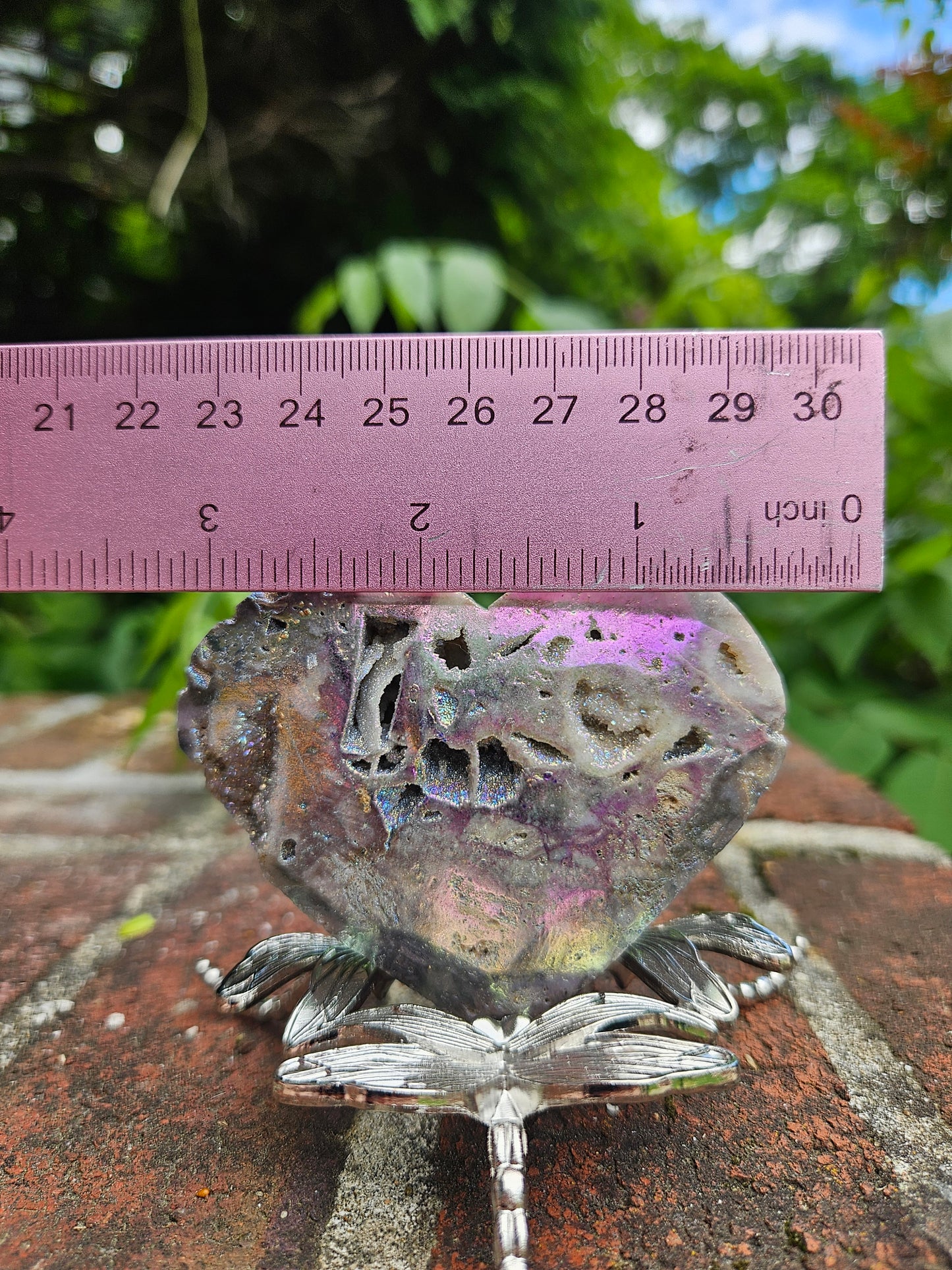 Aura coated Quartz heart