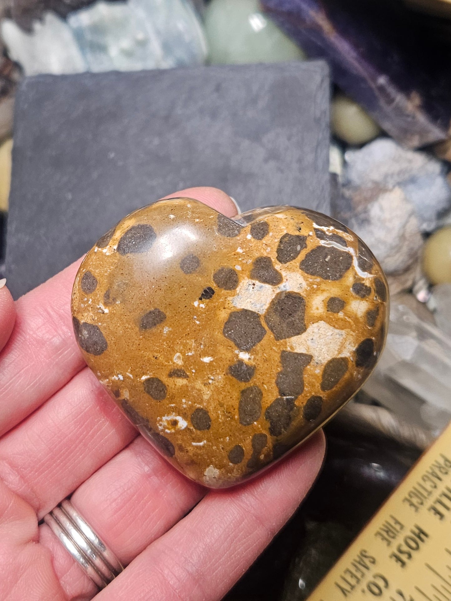 Leopard Skin Jasper Heart