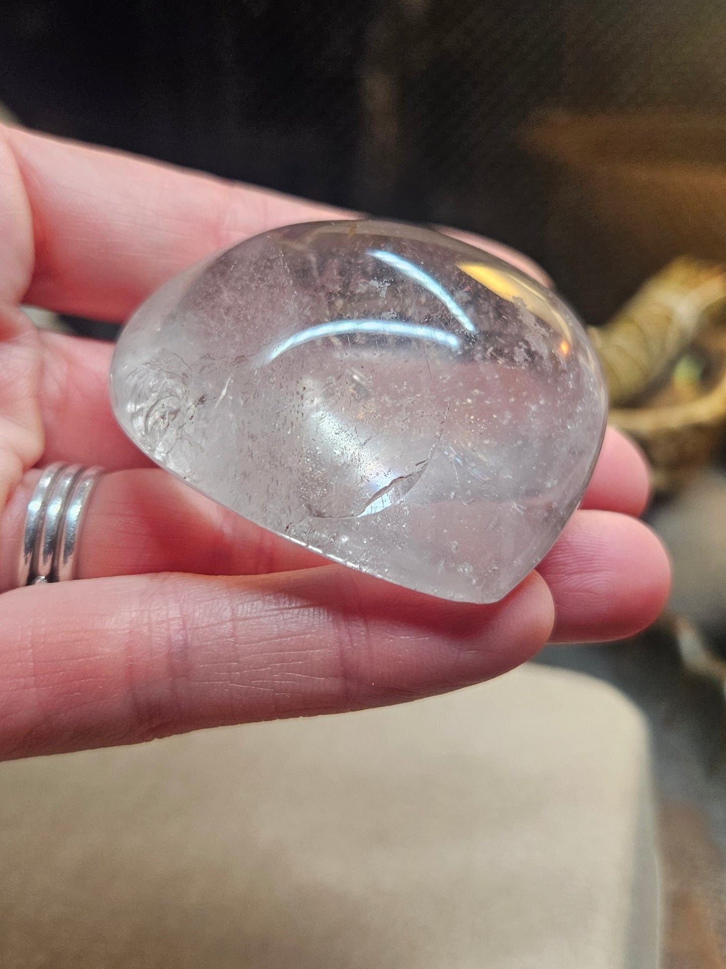 Clear Quartz palm heart