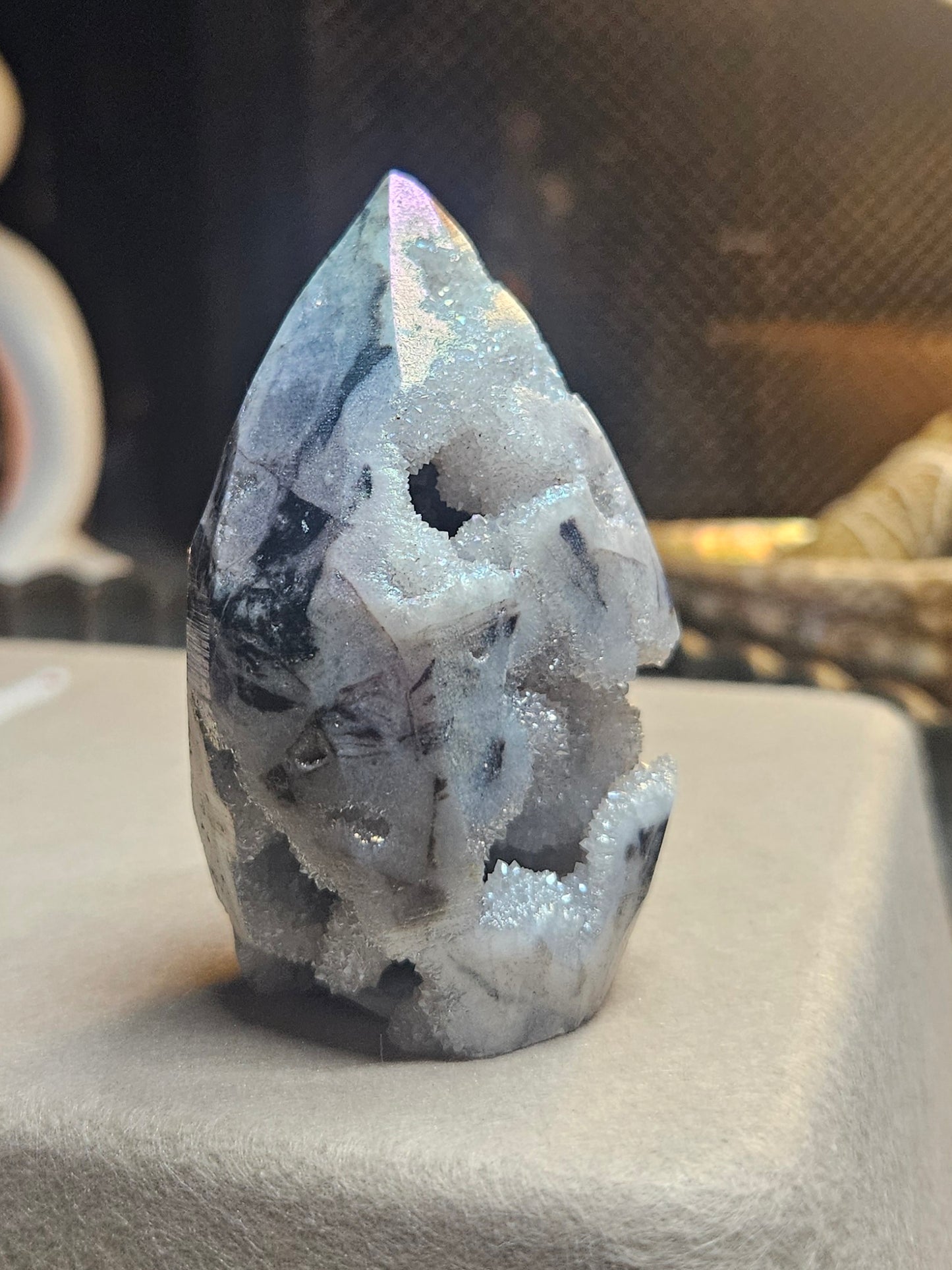 Tourmanilated Druzy Agate Freeform