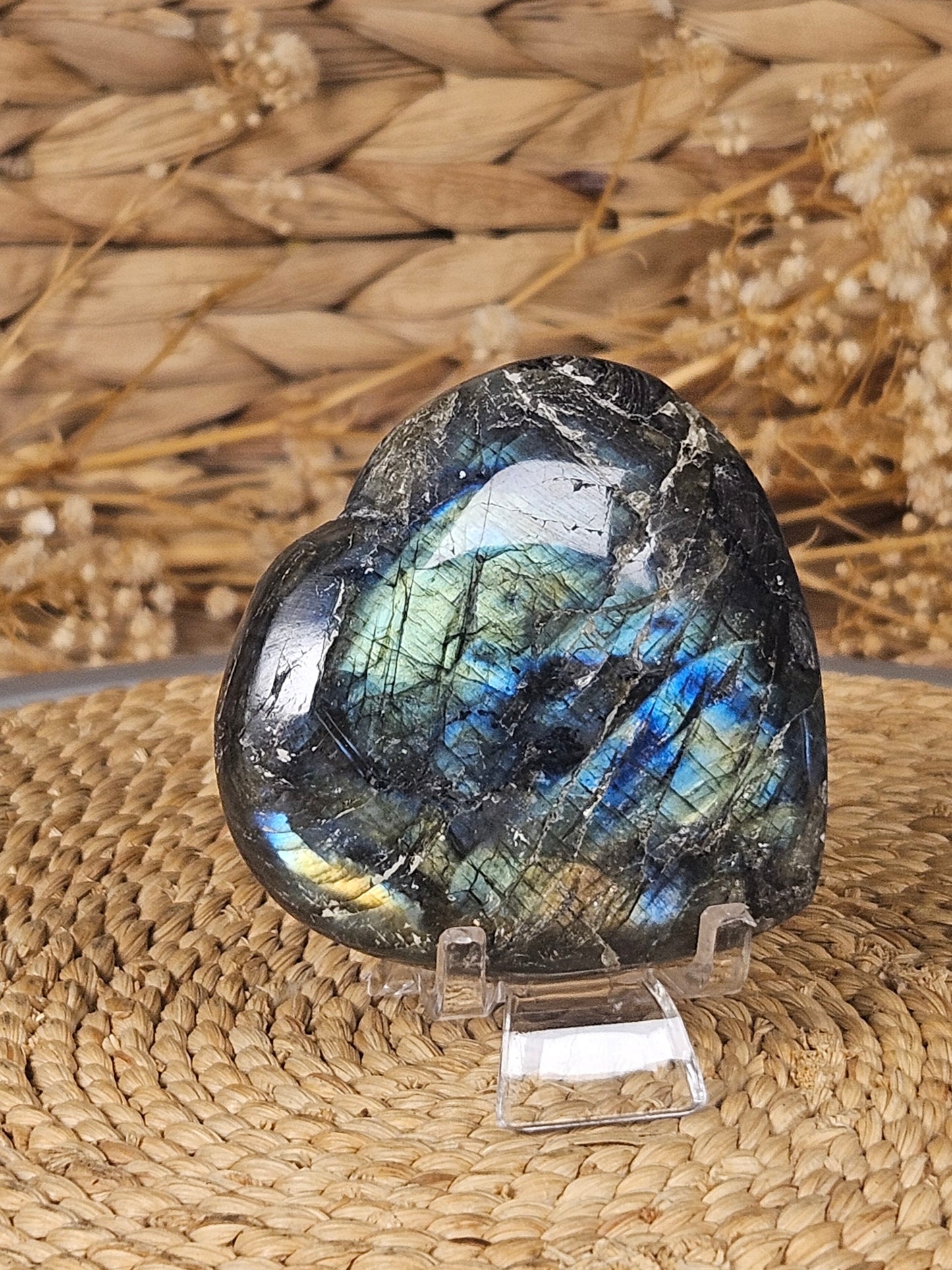 Labradorite heart
