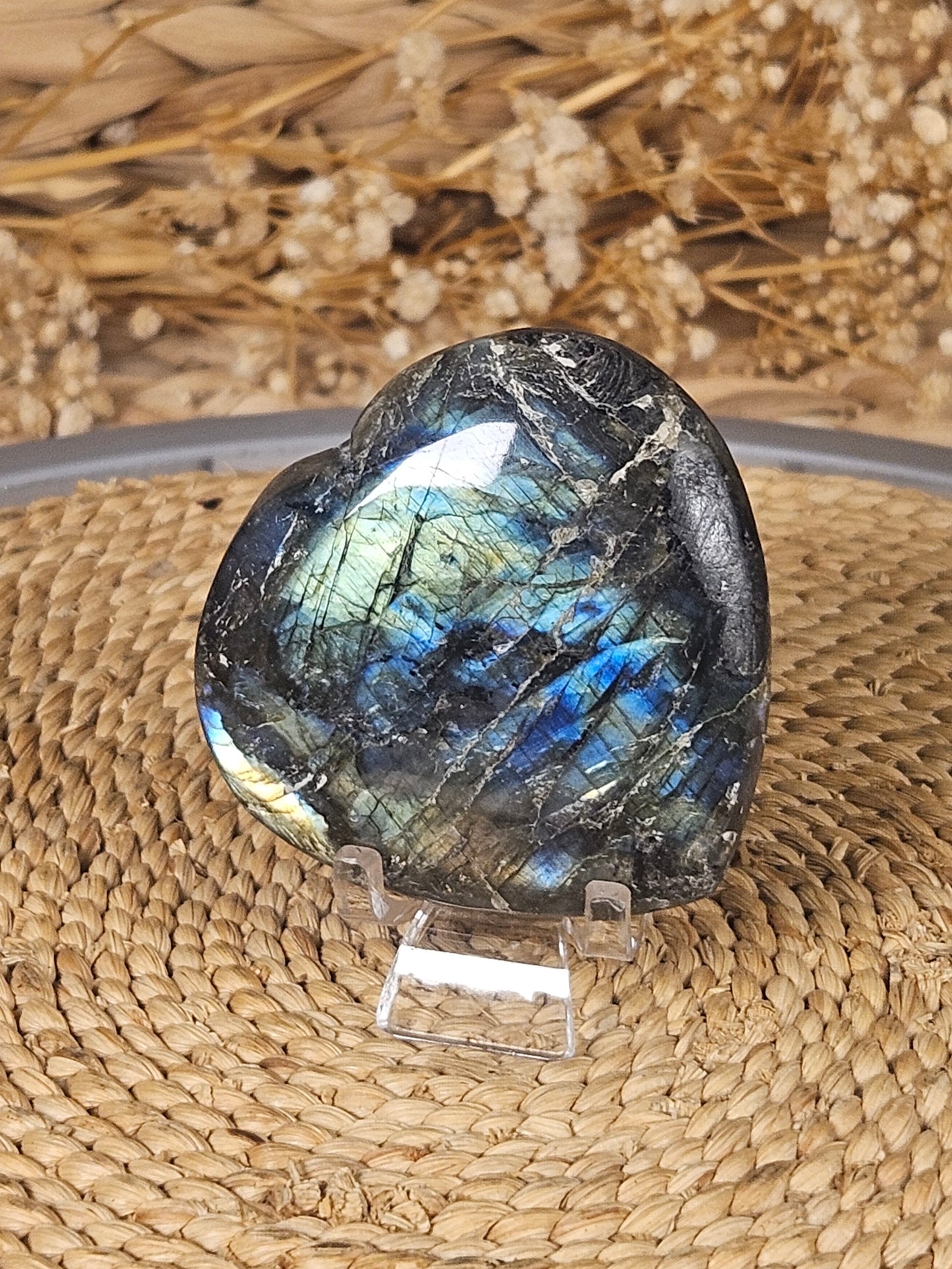 Labradorite heart