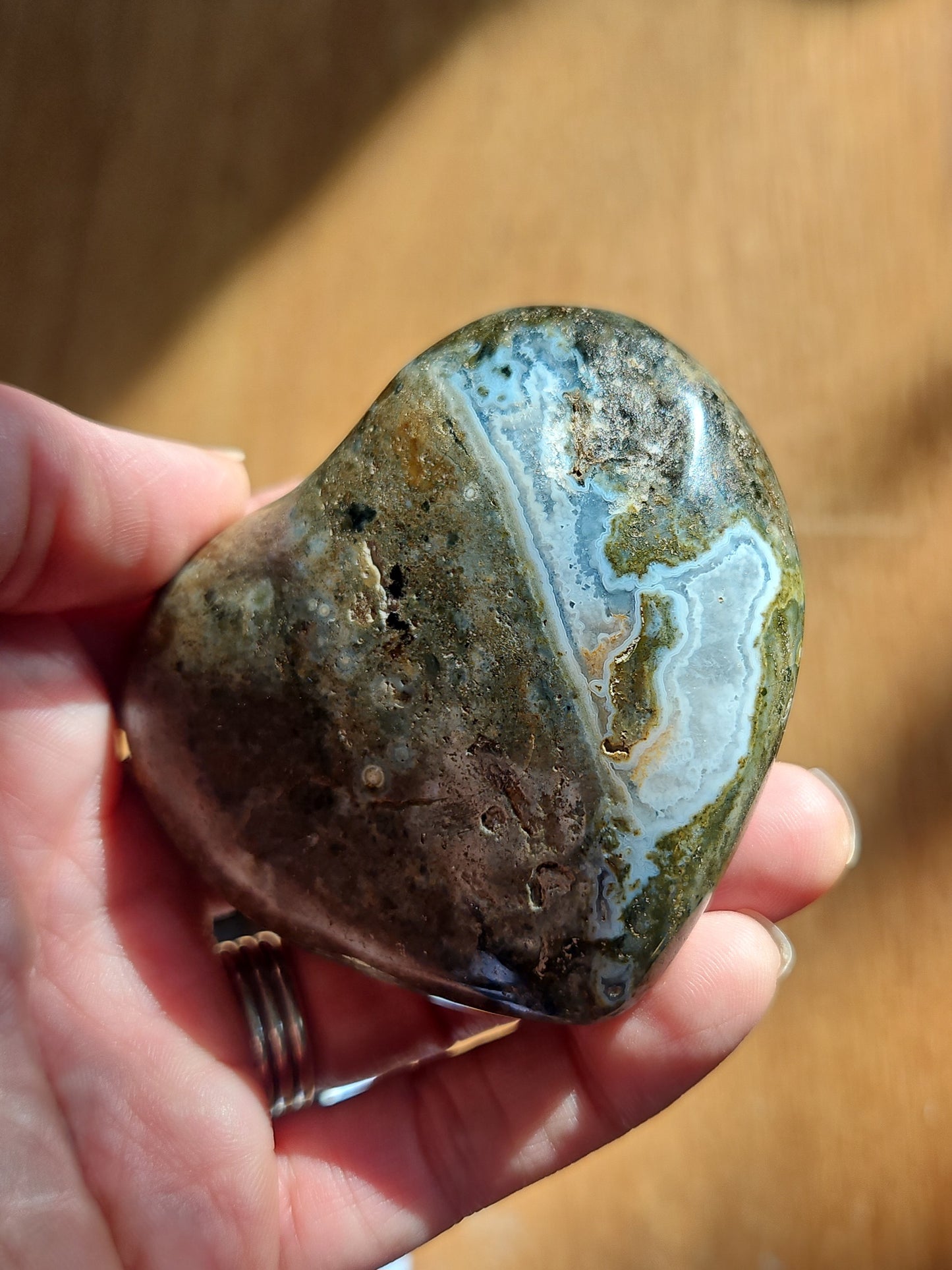 Moss agate heart
