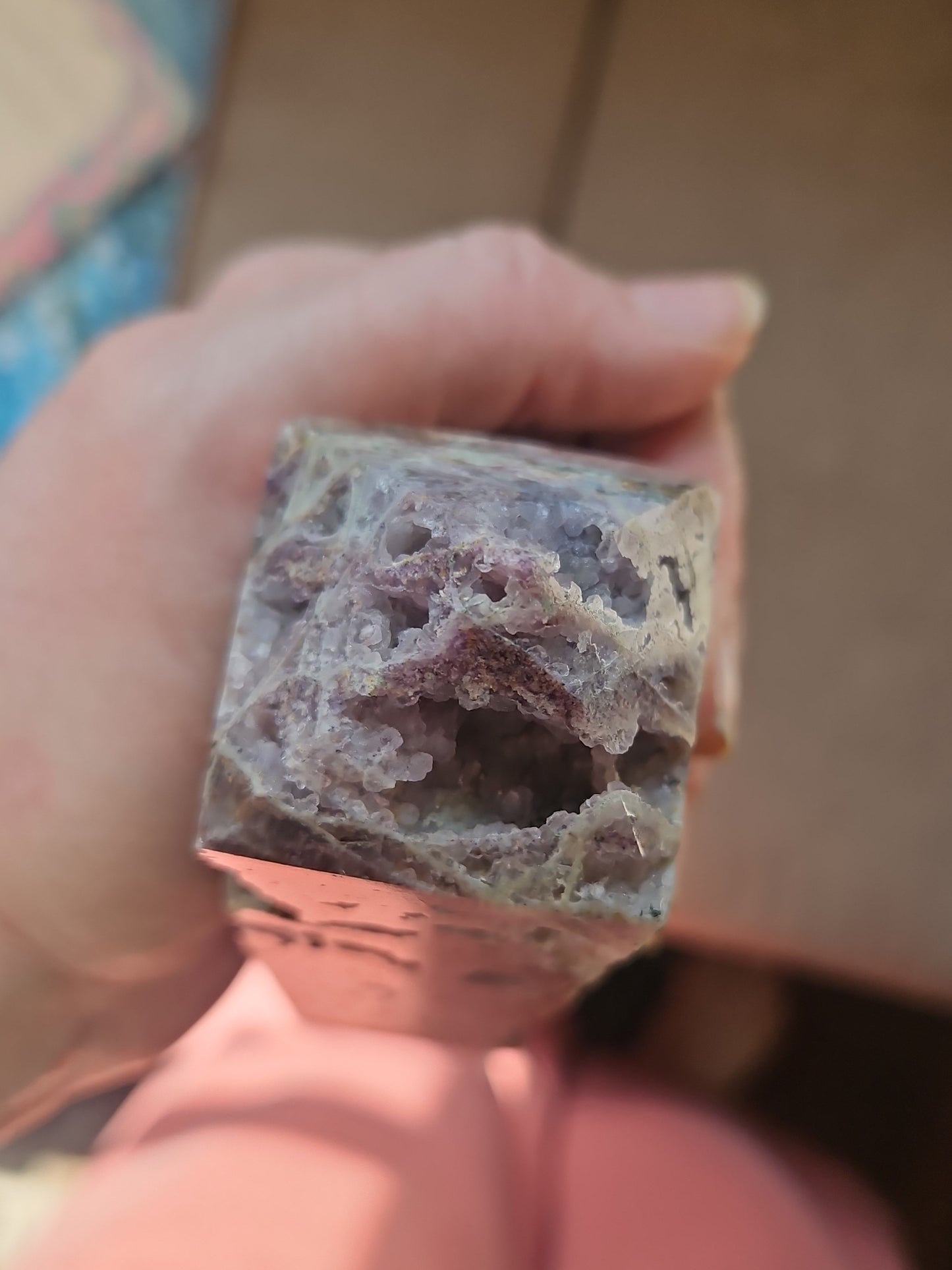 Brecciated Purple Chalcedony / Quartz Tower with lots of Druzy