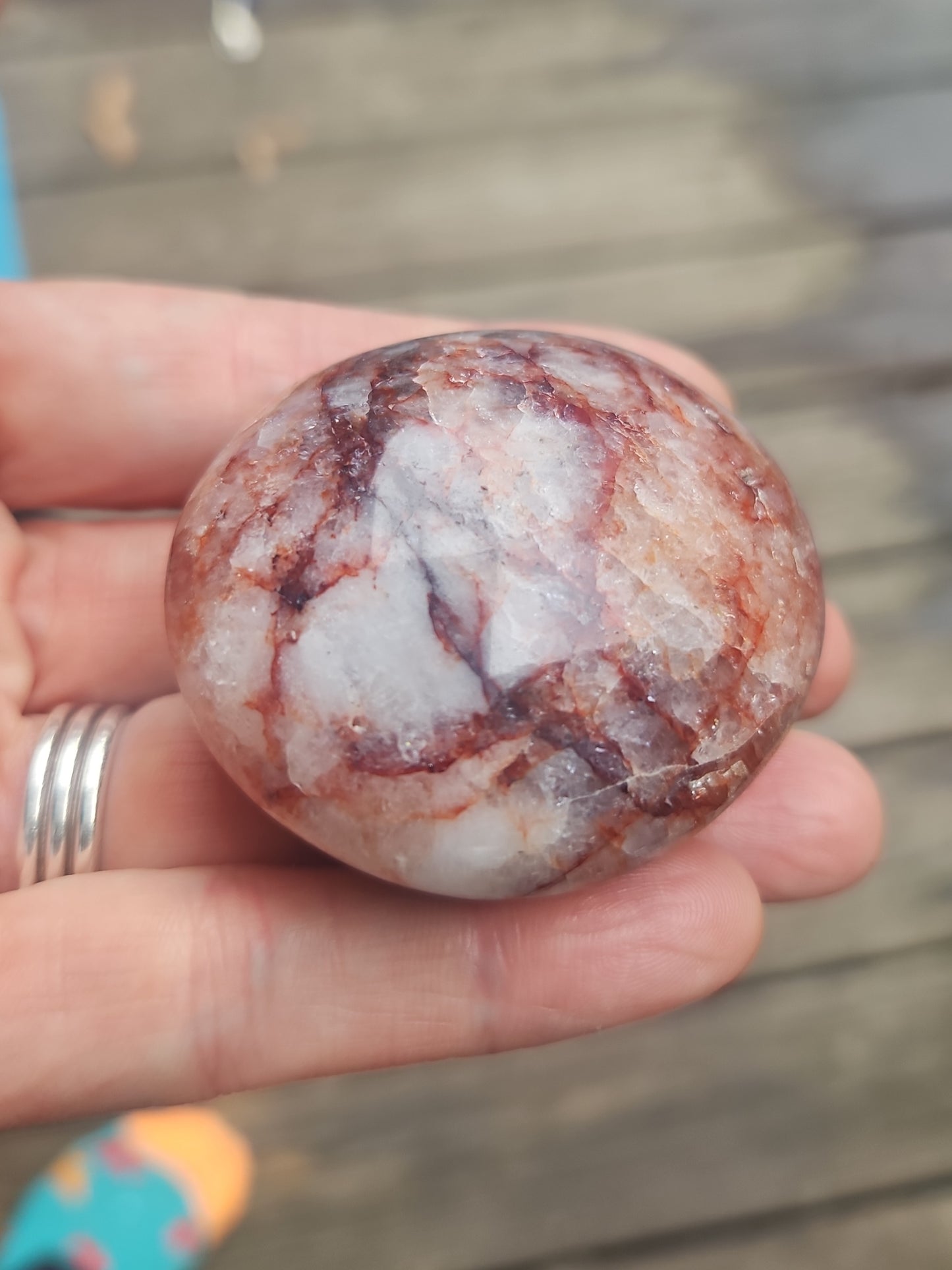 Hematoid Quartz palm stone